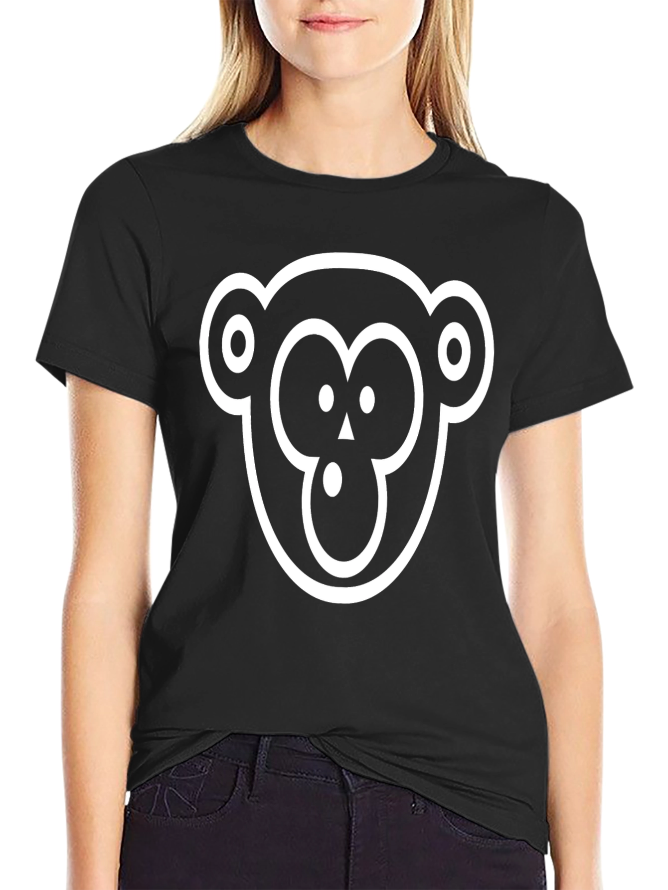 Monkey Face Graphic T-Shirt - Cool Casual Style