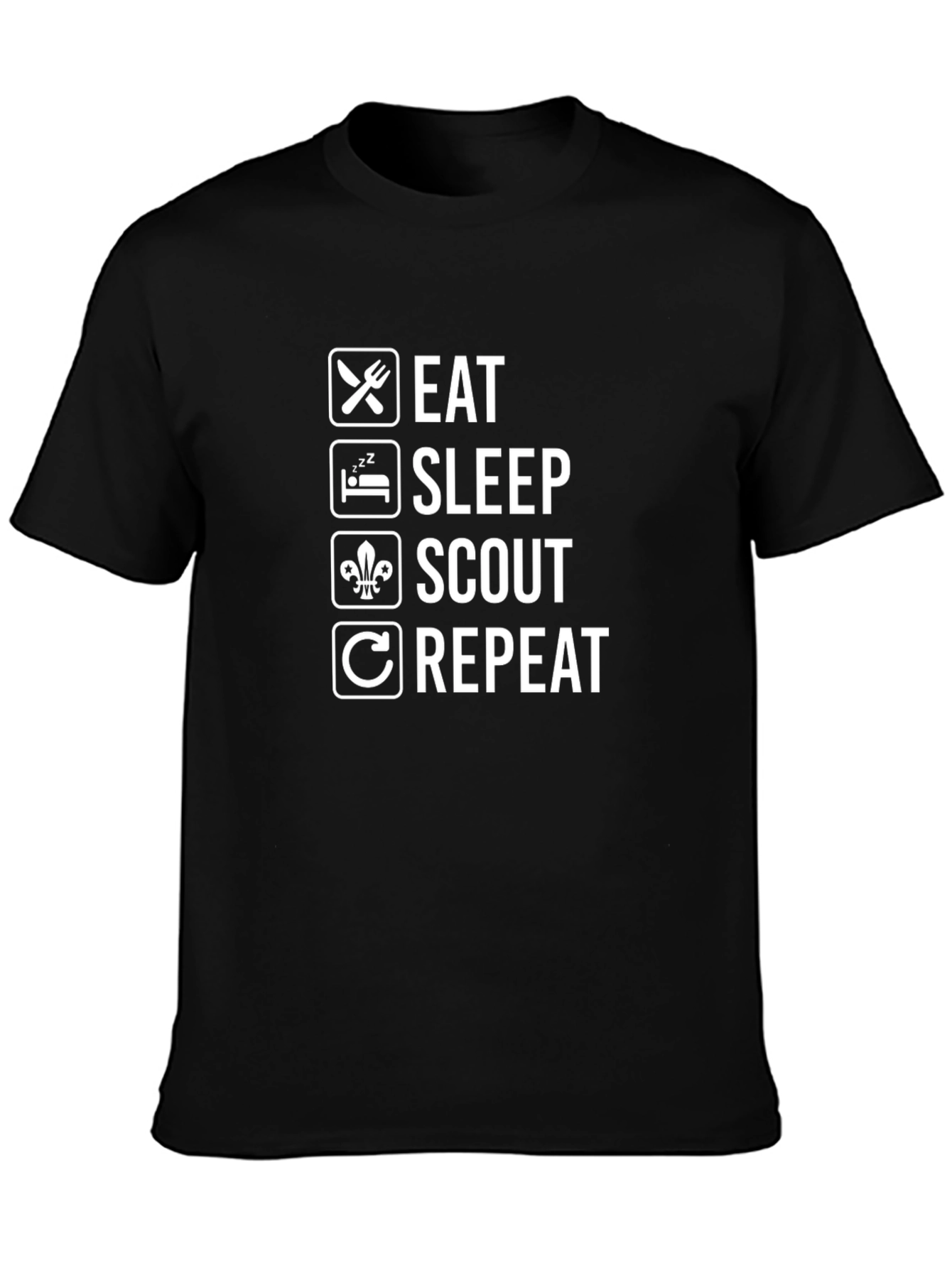 Eat Sleep Scout Repeat Black T-Shirt