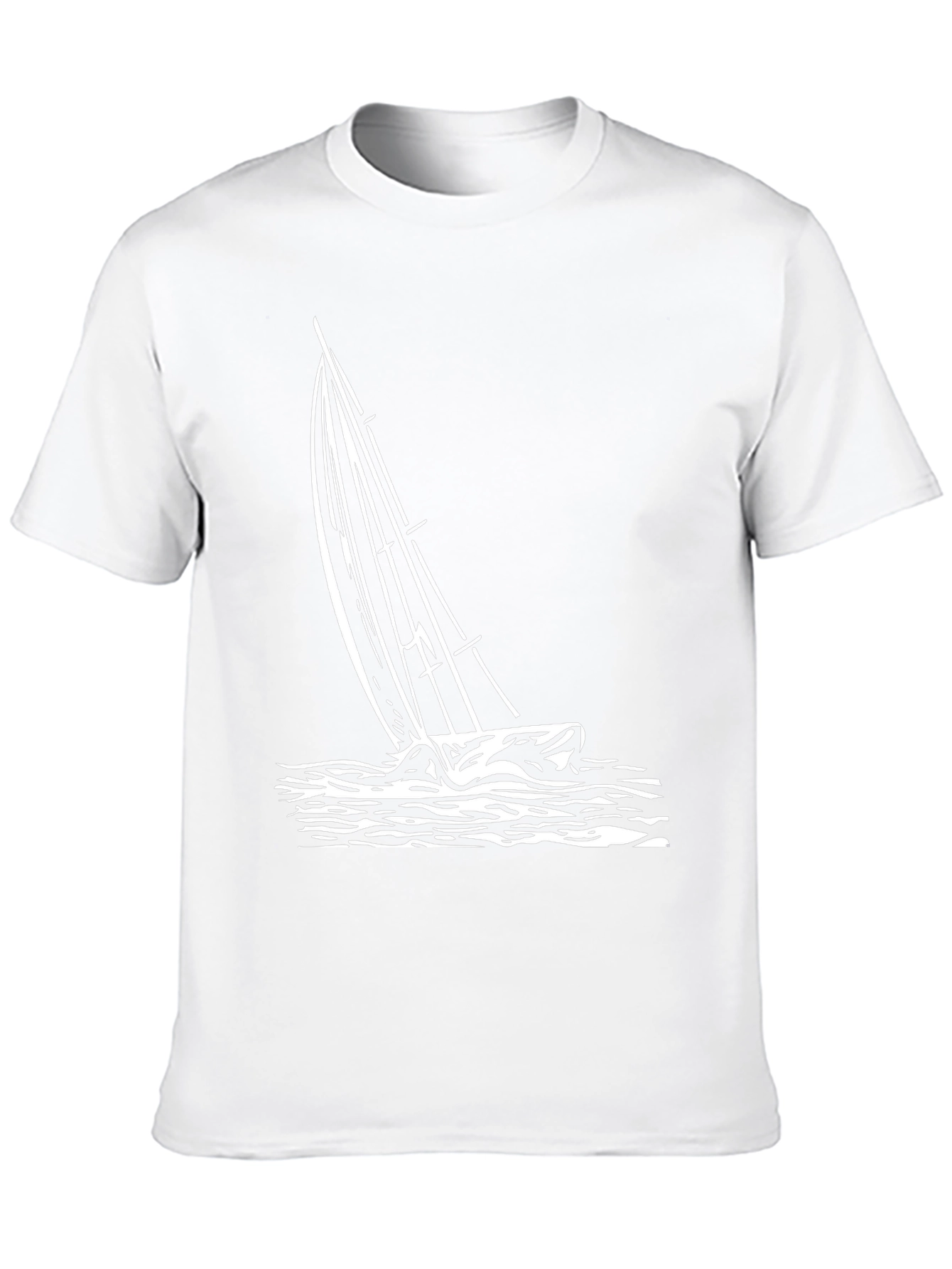 Mens Black Sailboat Graphic T-Shirt