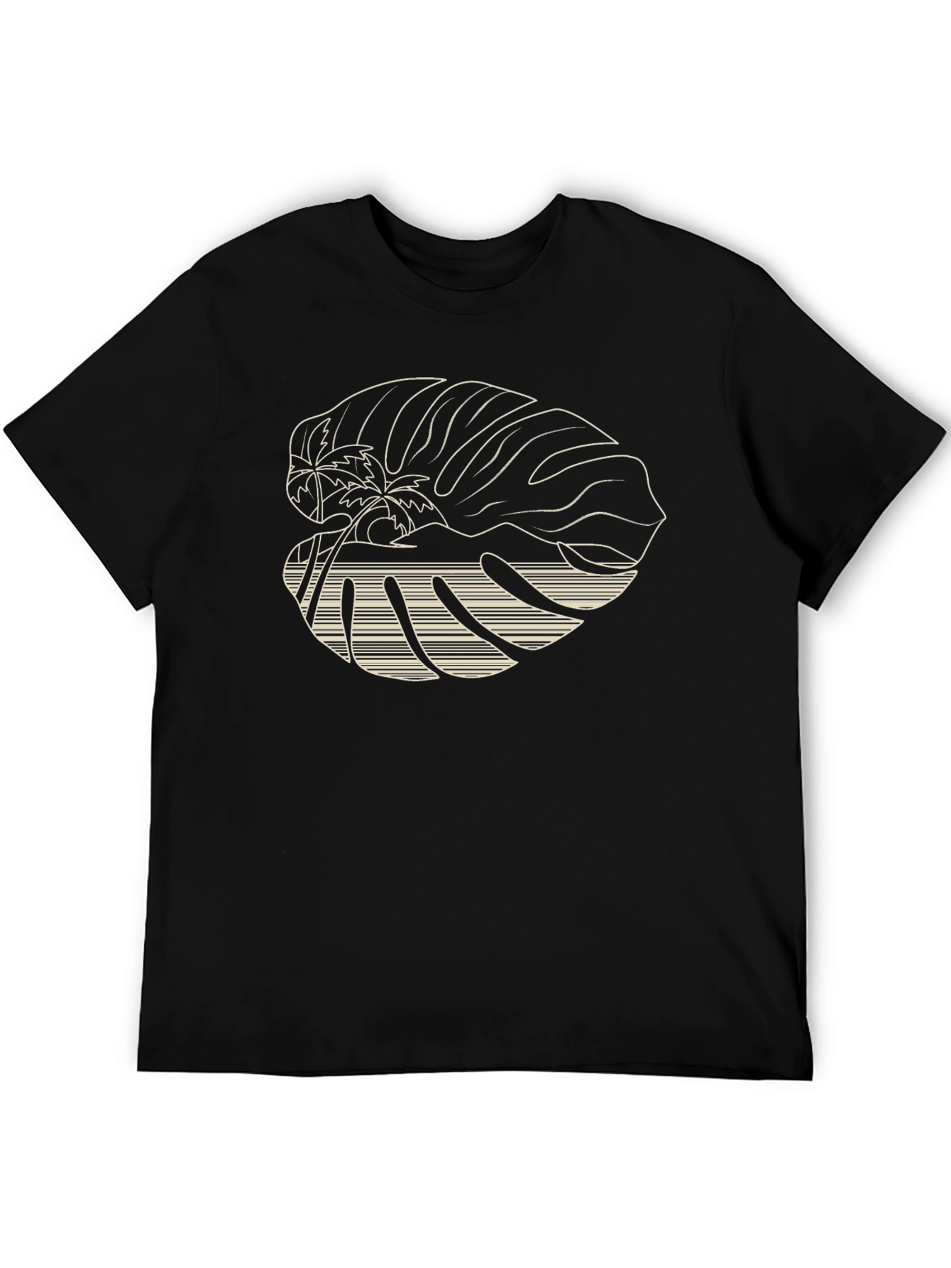 Tropical Island Graphic Tee - Black