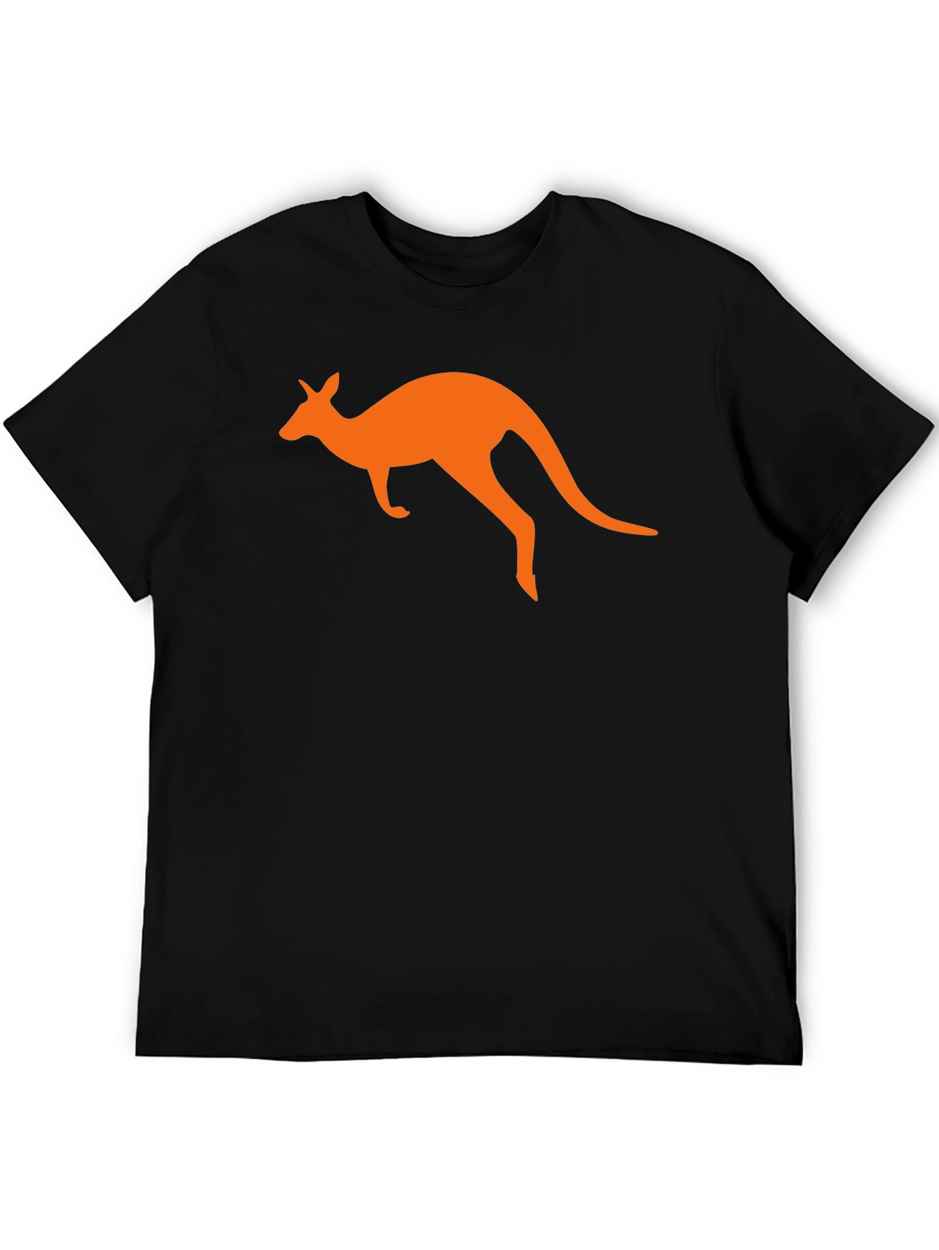 Kangaroo Graphic Tee - Black Cotton T-Shirt