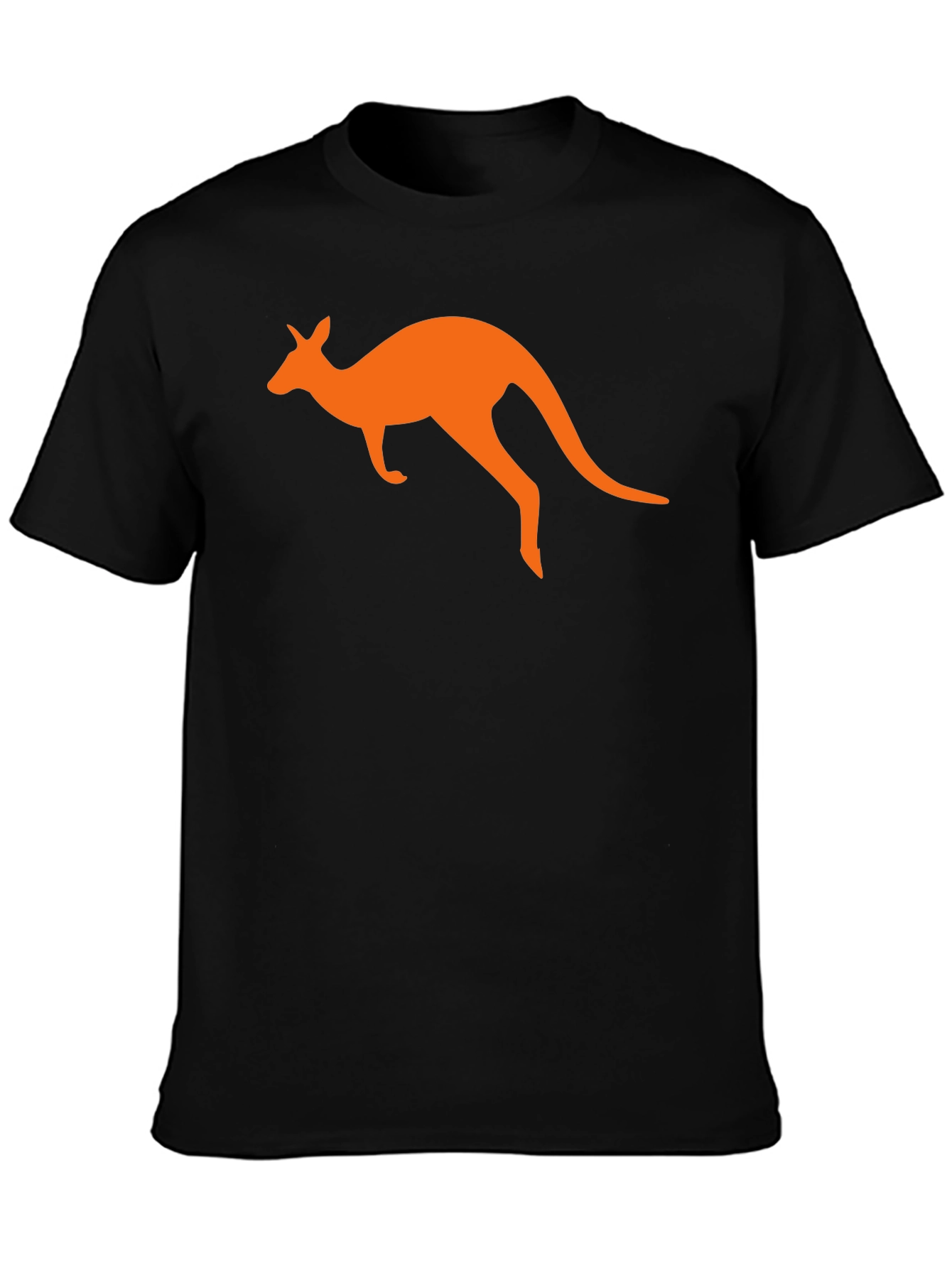 Kangaroo Graphic Tee - Black Cotton T-Shirt