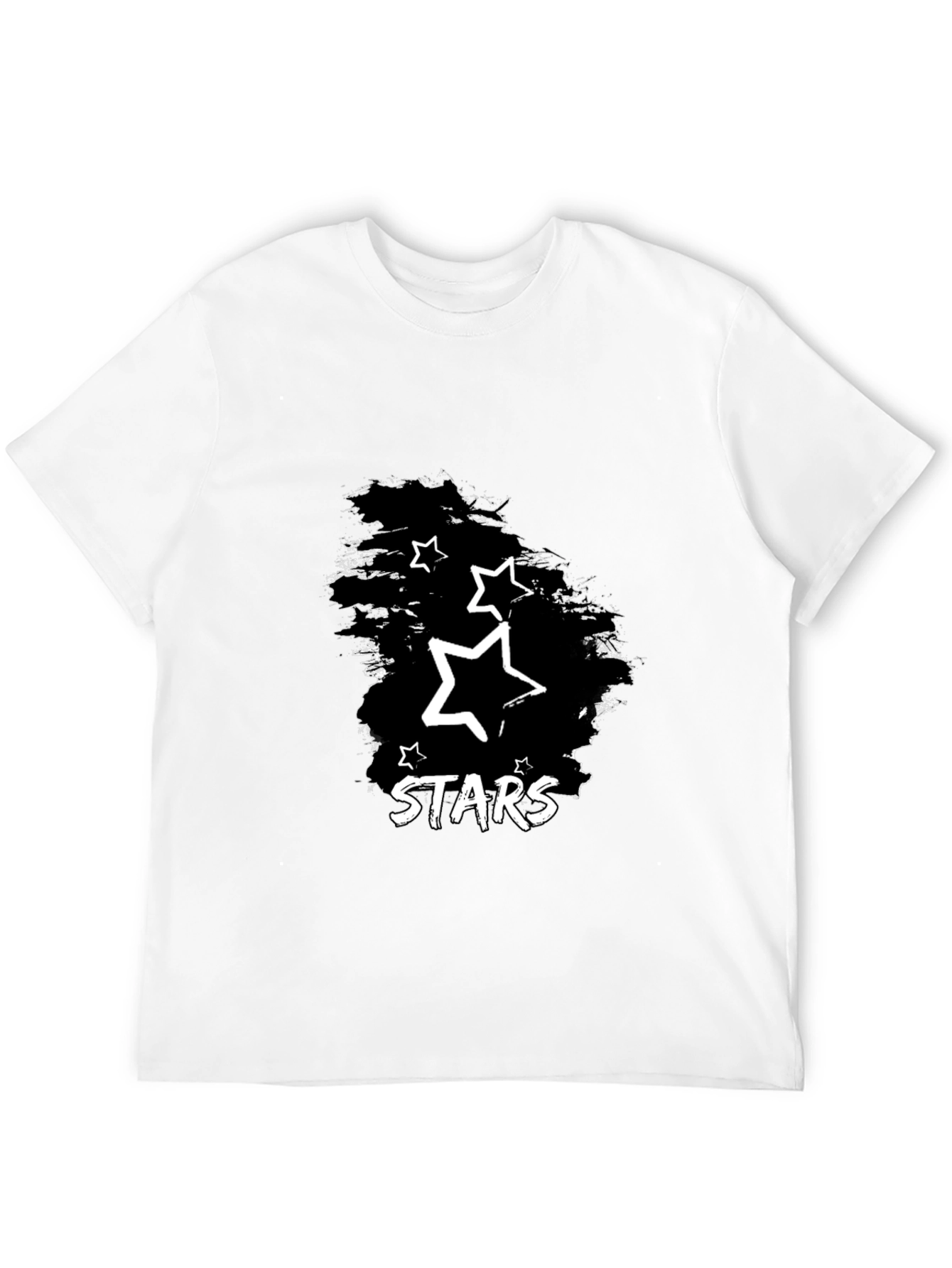 Stars Graphic Print Black T-Shirt