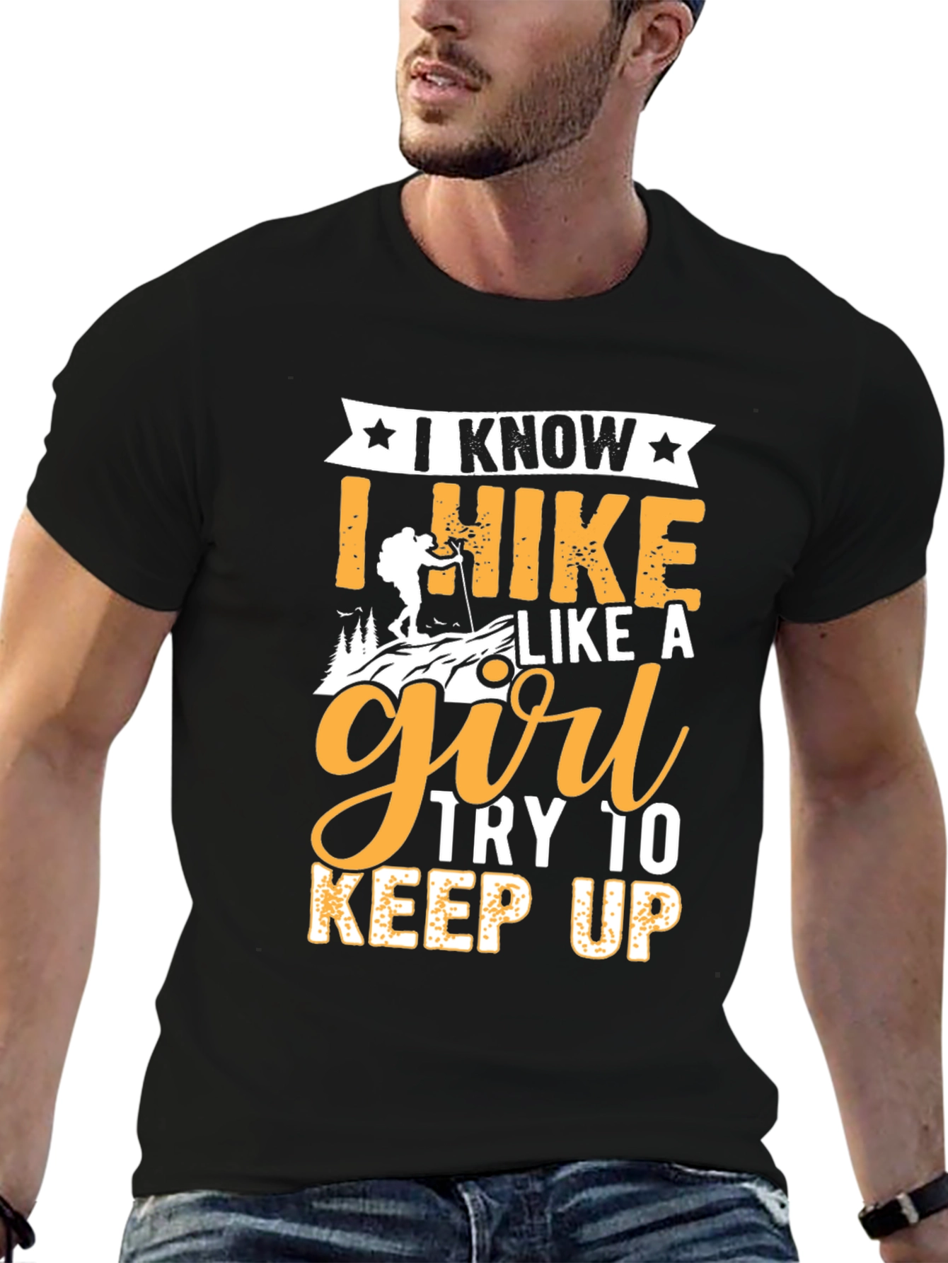 I Hike Like A Girl Black Graphic Tee