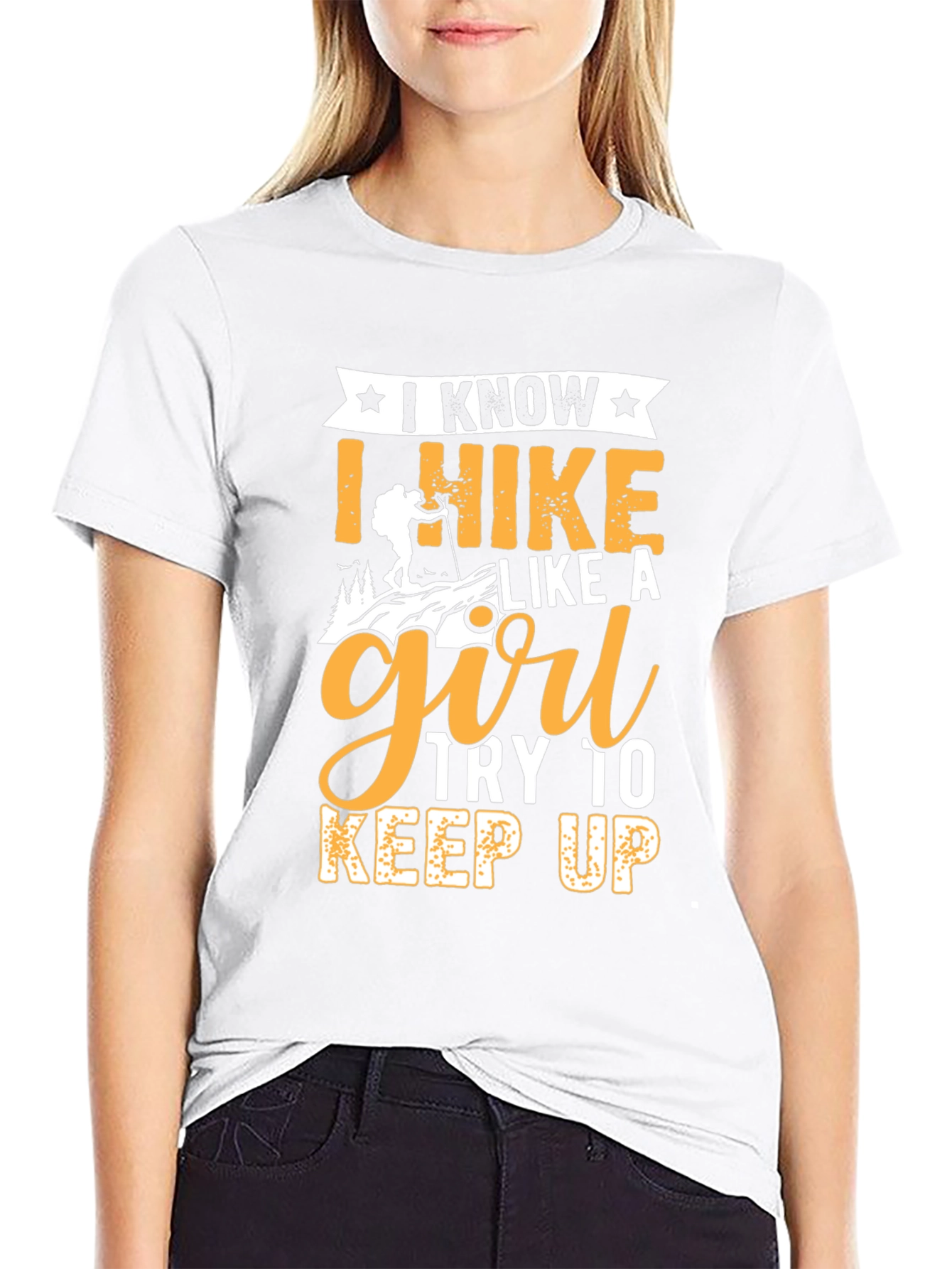 I Hike Like A Girl Black Graphic Tee