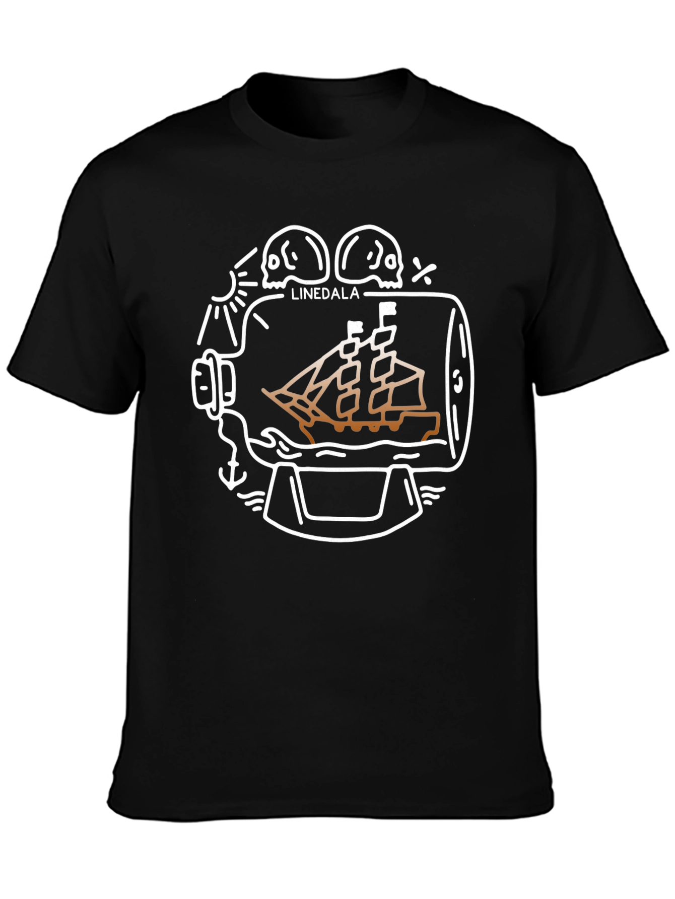 Linedala Ship In A Bottle Graphic Tee