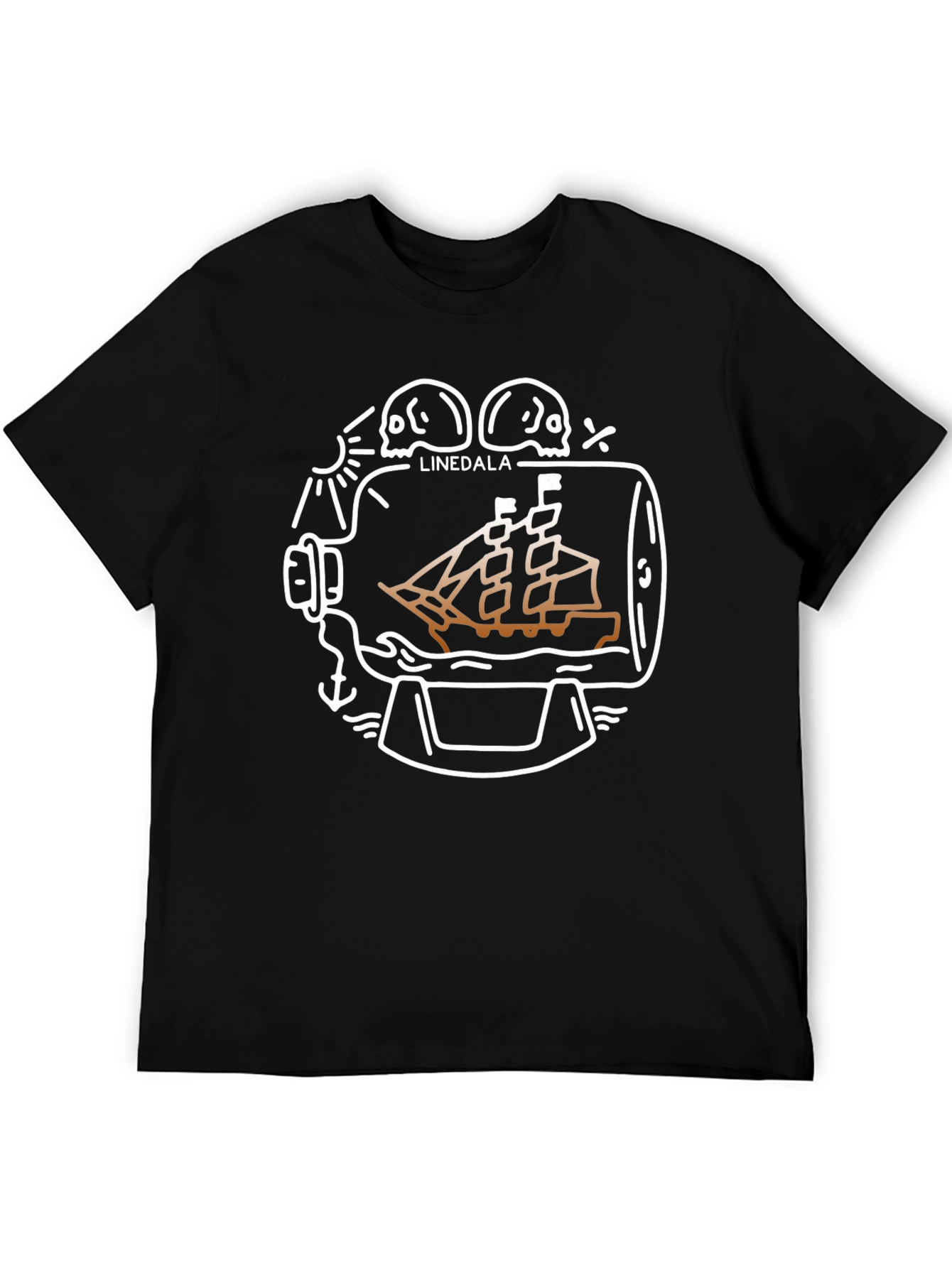 Linedala Ship In A Bottle Graphic Tee