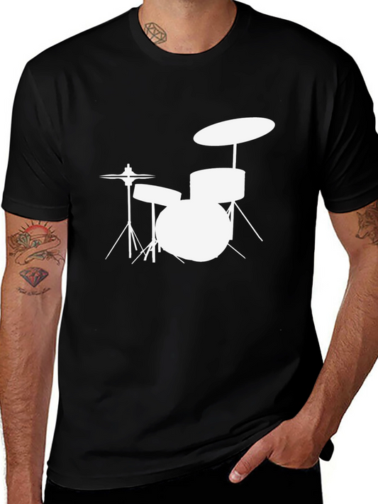 Drum Kit T-Shirt - Black Music Tee