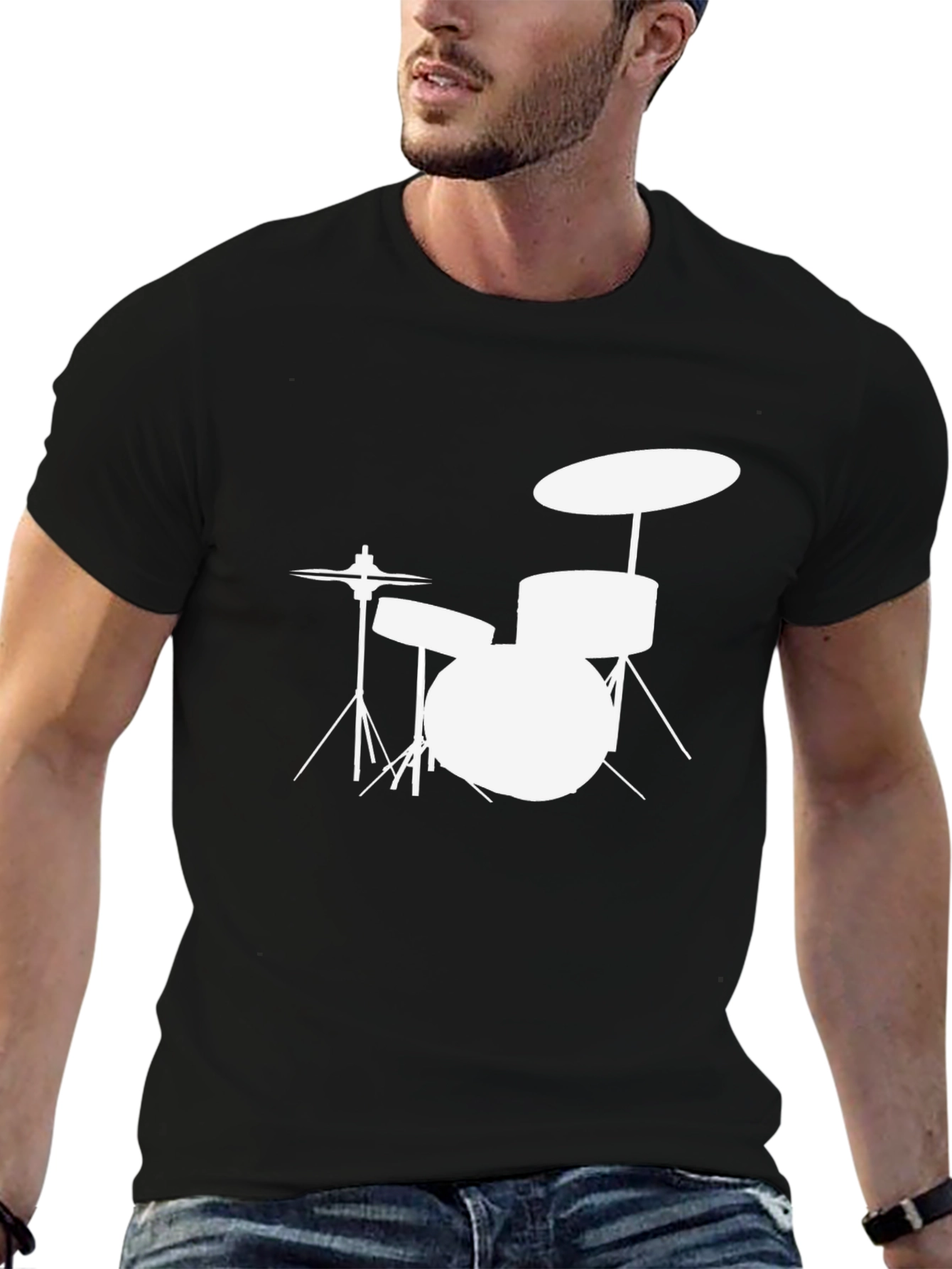 Drum Kit T-Shirt - Black Music Tee