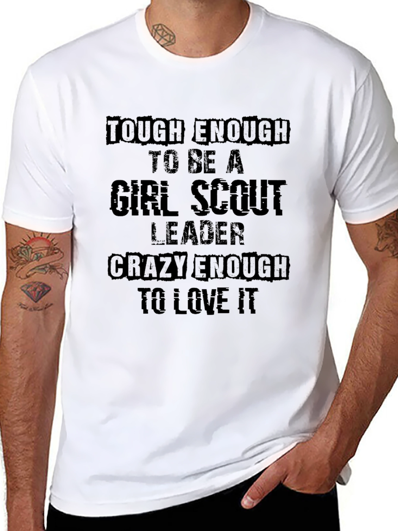 Tough Enough Girl Scout Leader Black T-Shirt