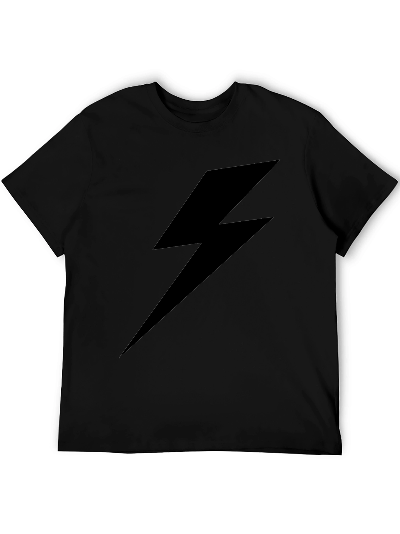 Black Lightning Bolt Graphic Tee - Casual Style