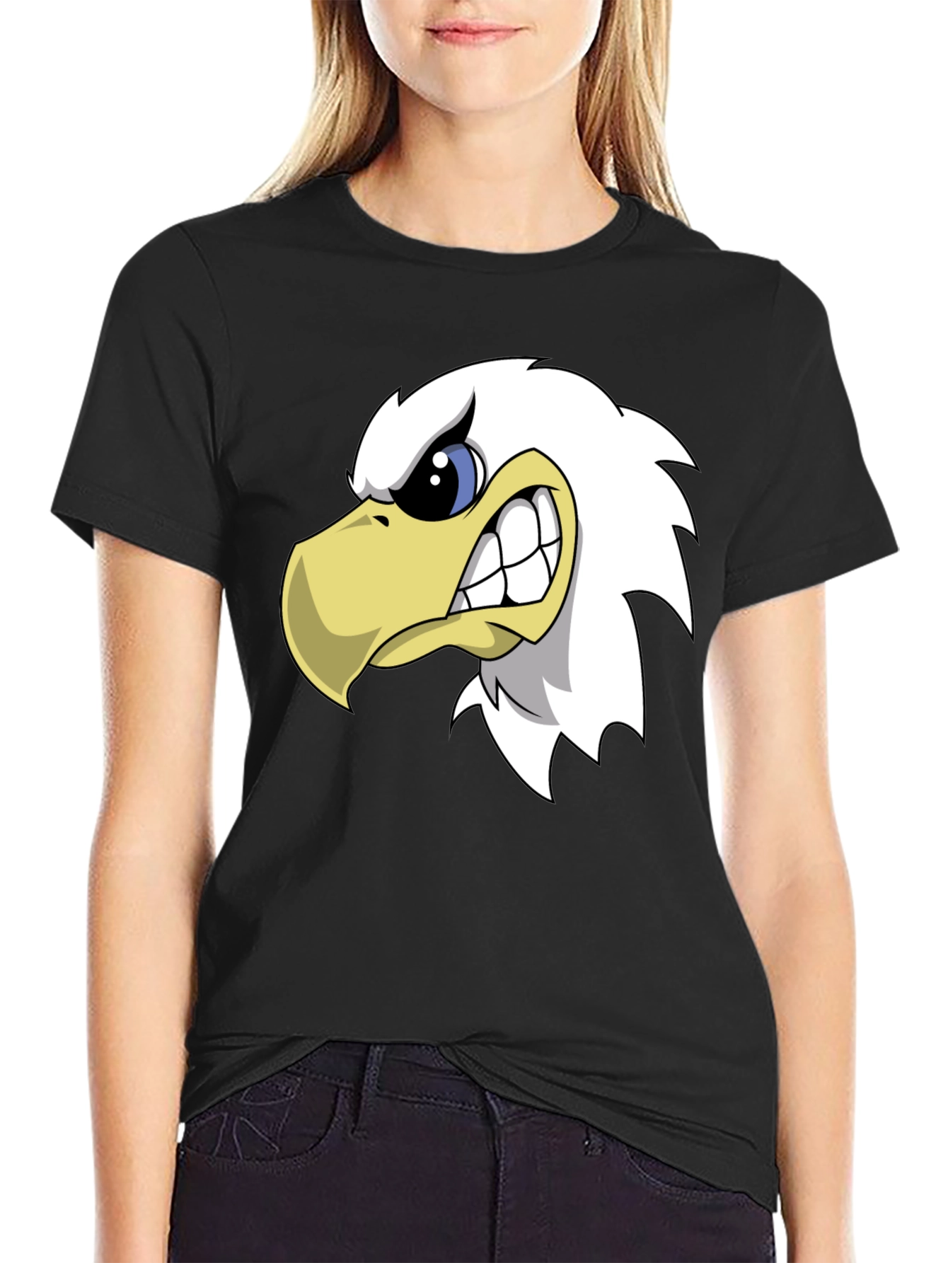 Mens Black Eagle Graphic T-Shirt