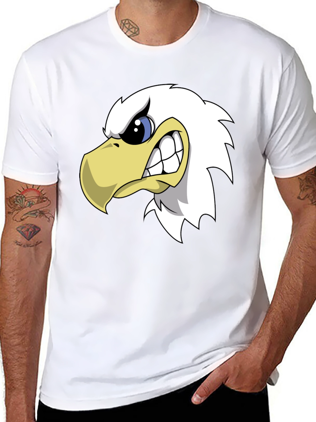 Mens Black Eagle Graphic T-Shirt