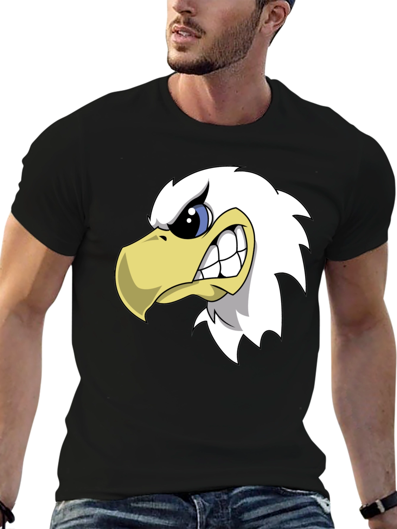 Mens Black Eagle Graphic T-Shirt