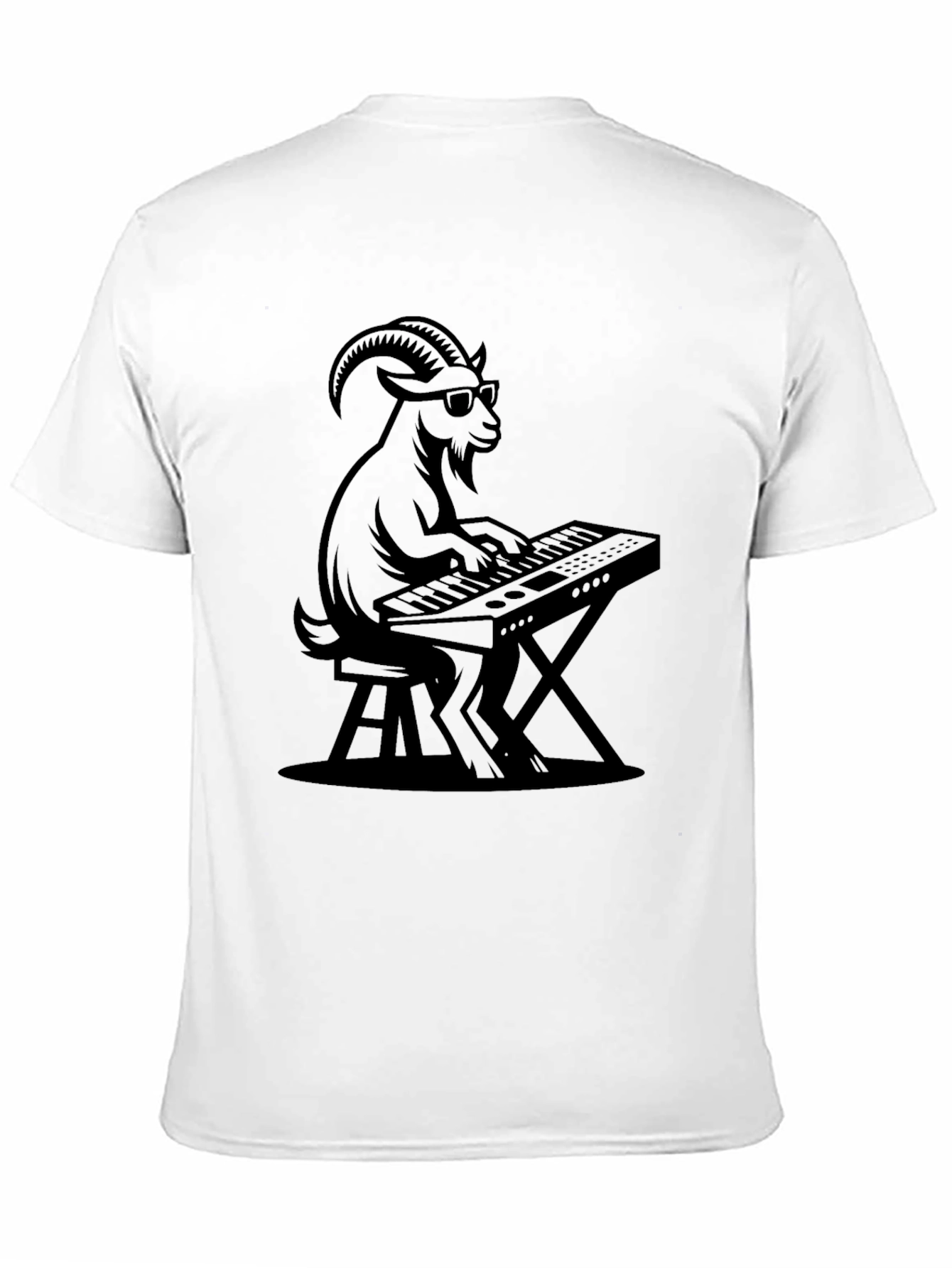 Goat Playing Keyboard Graphic T-Shirt