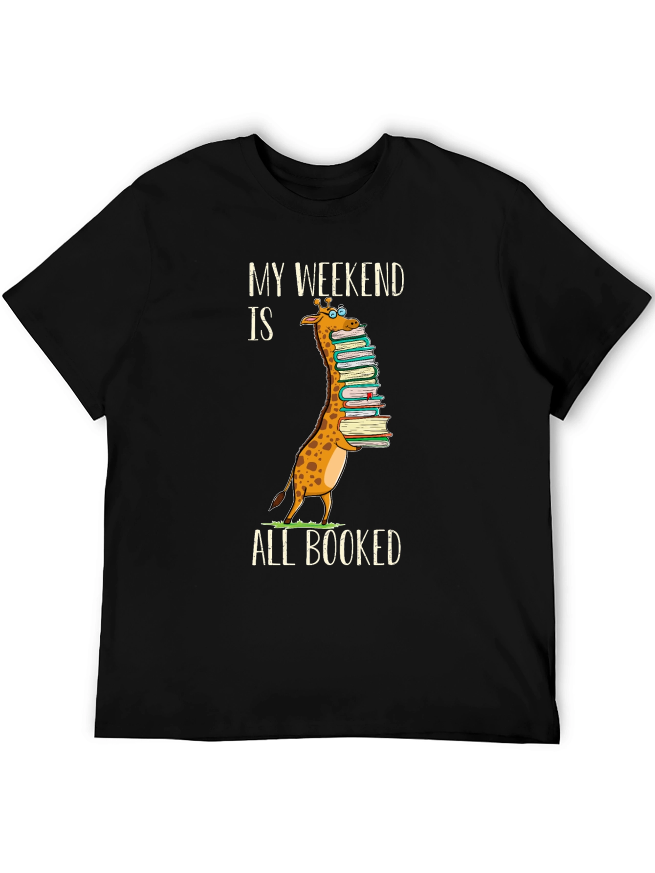 Funny Giraffe Book Lover T-Shirt