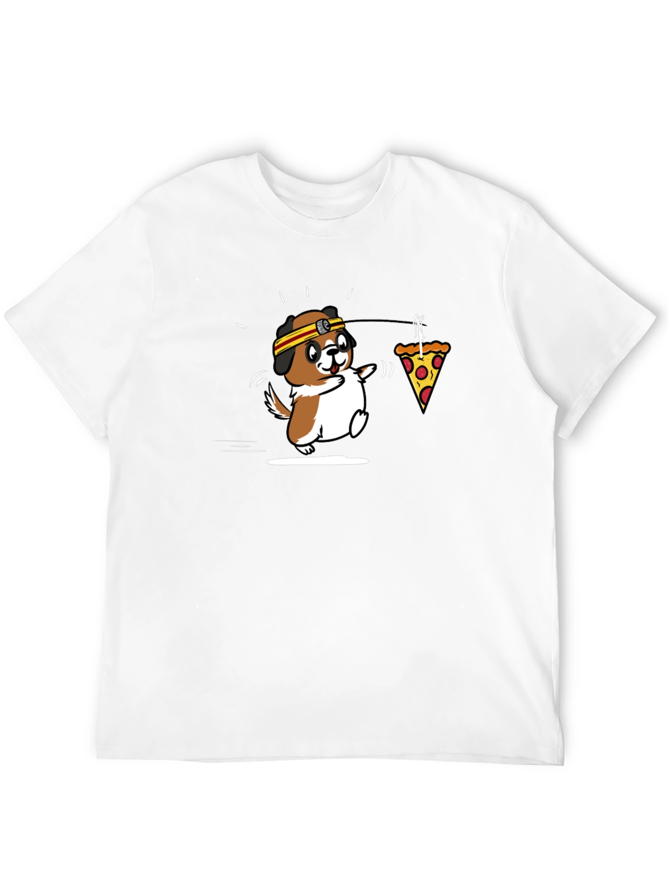 Funny Dog Pizza T-Shirt - Jogging for Pizza