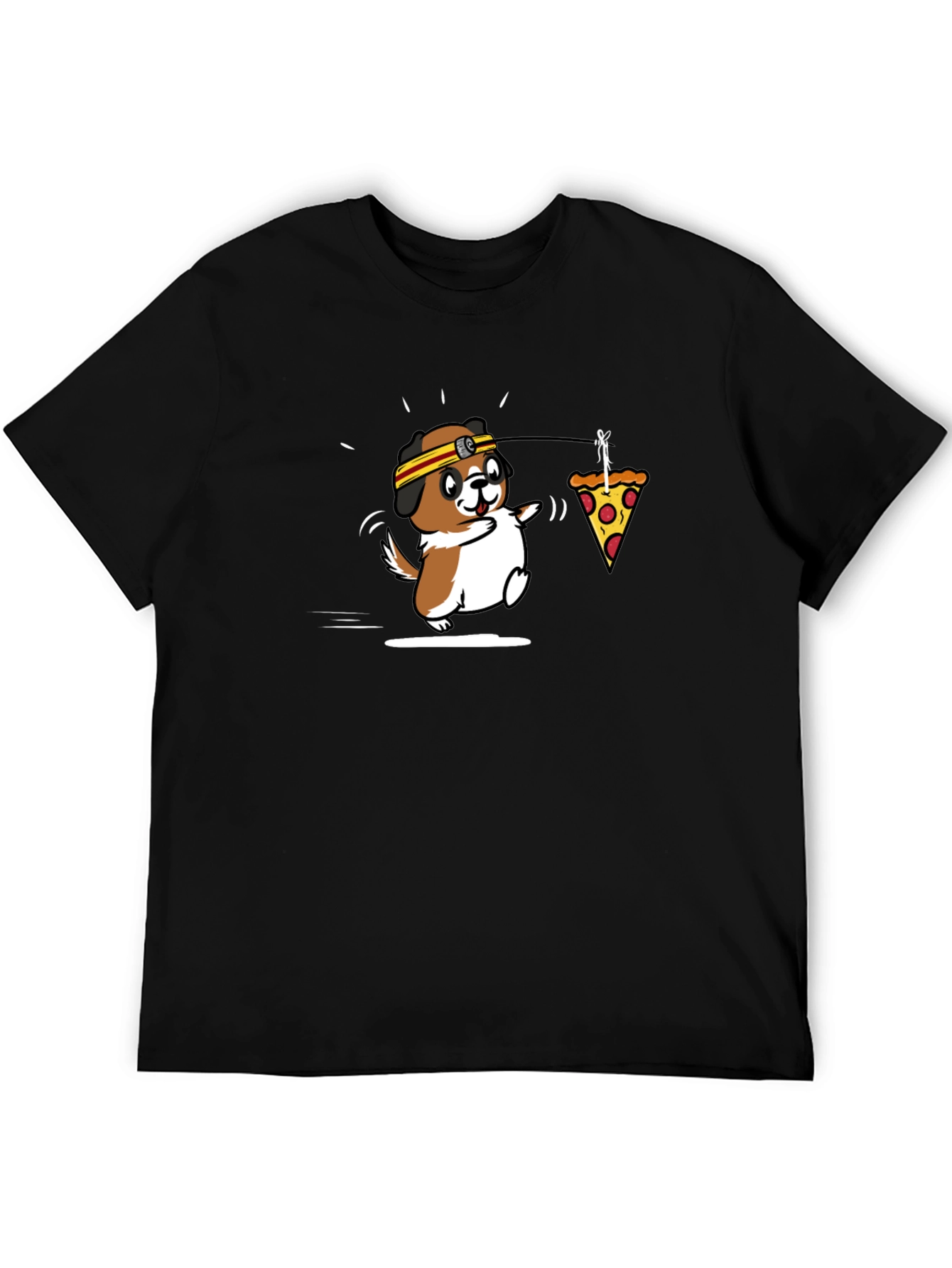 Funny Dog Pizza T-Shirt - Jogging for Pizza