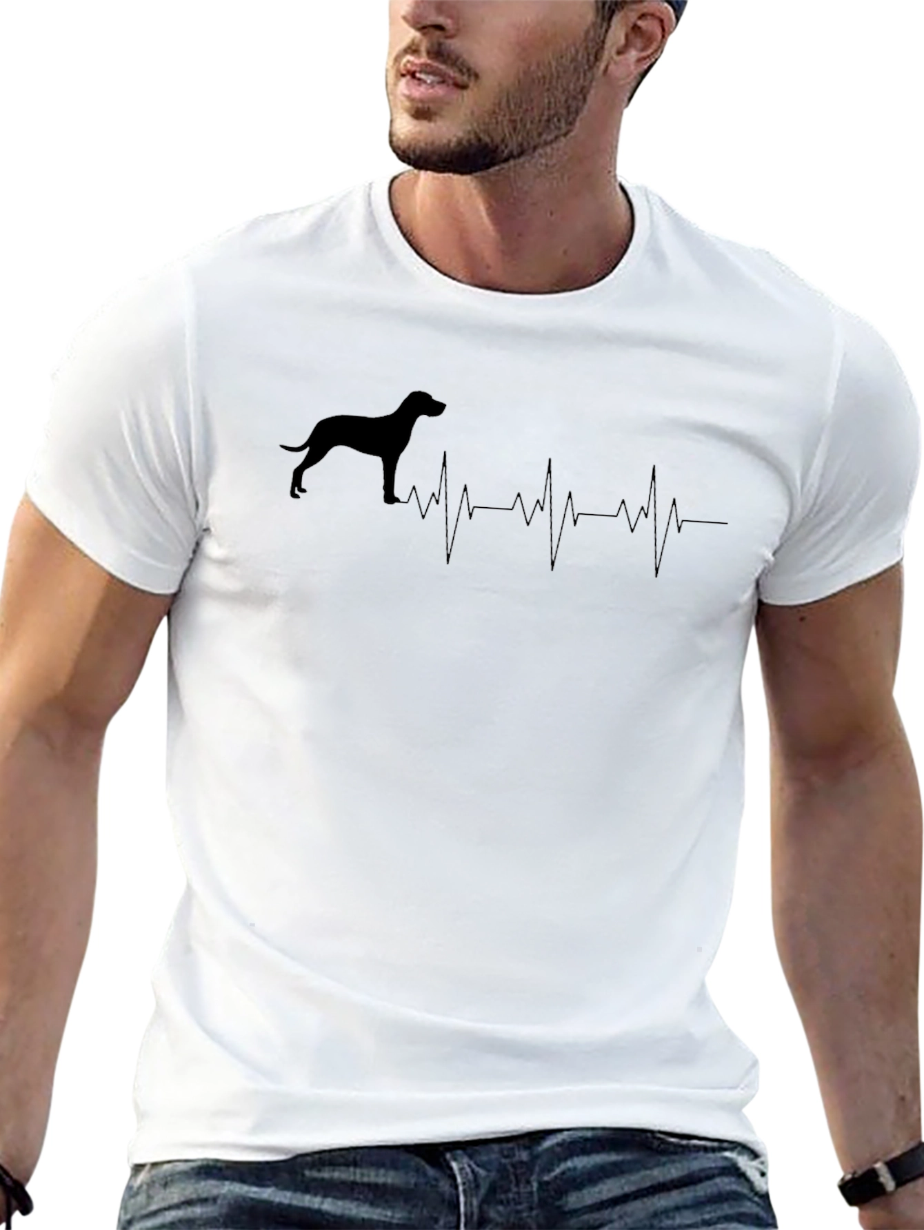 Dog Breed Heartbeat T-Shirt - Black