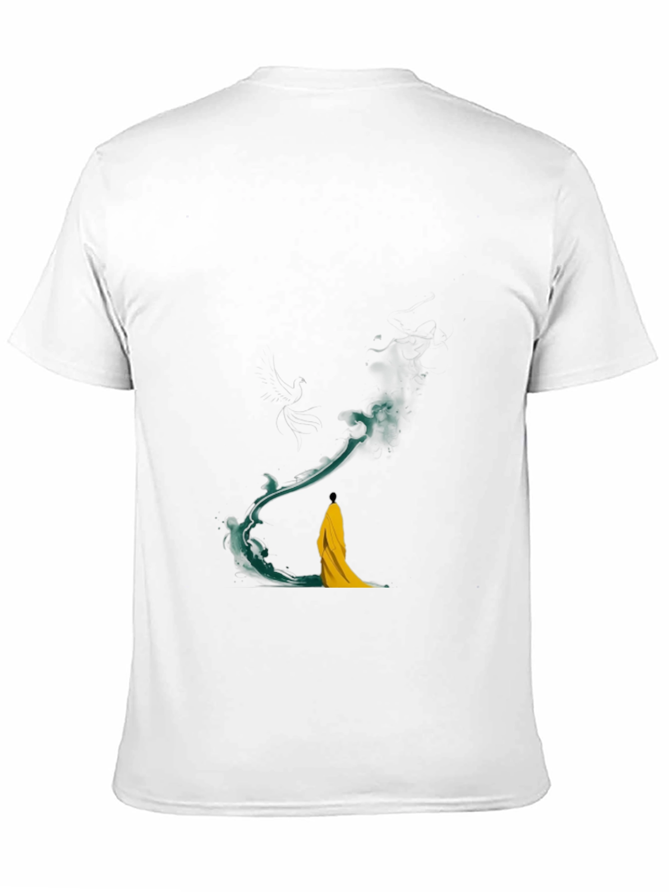 Artistic Black T-Shirt with Abstract Water Design