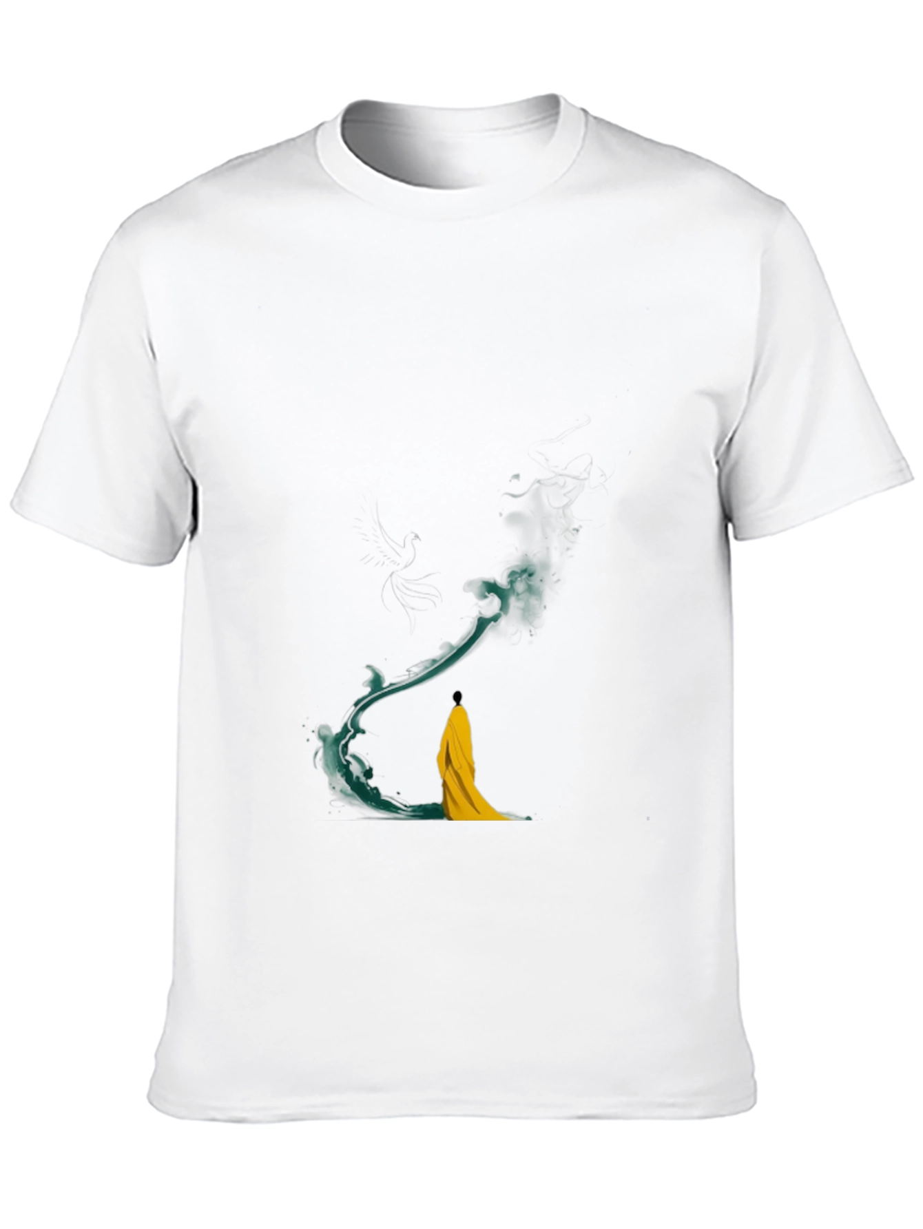 Artistic Black T-Shirt with Abstract Water Design