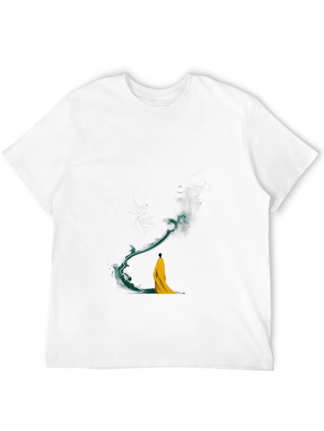 Artistic Black T-Shirt with Abstract Water Design