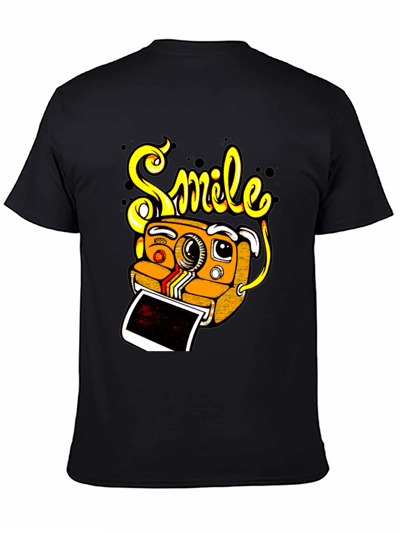 Smile Camera Graphic Tee - Black