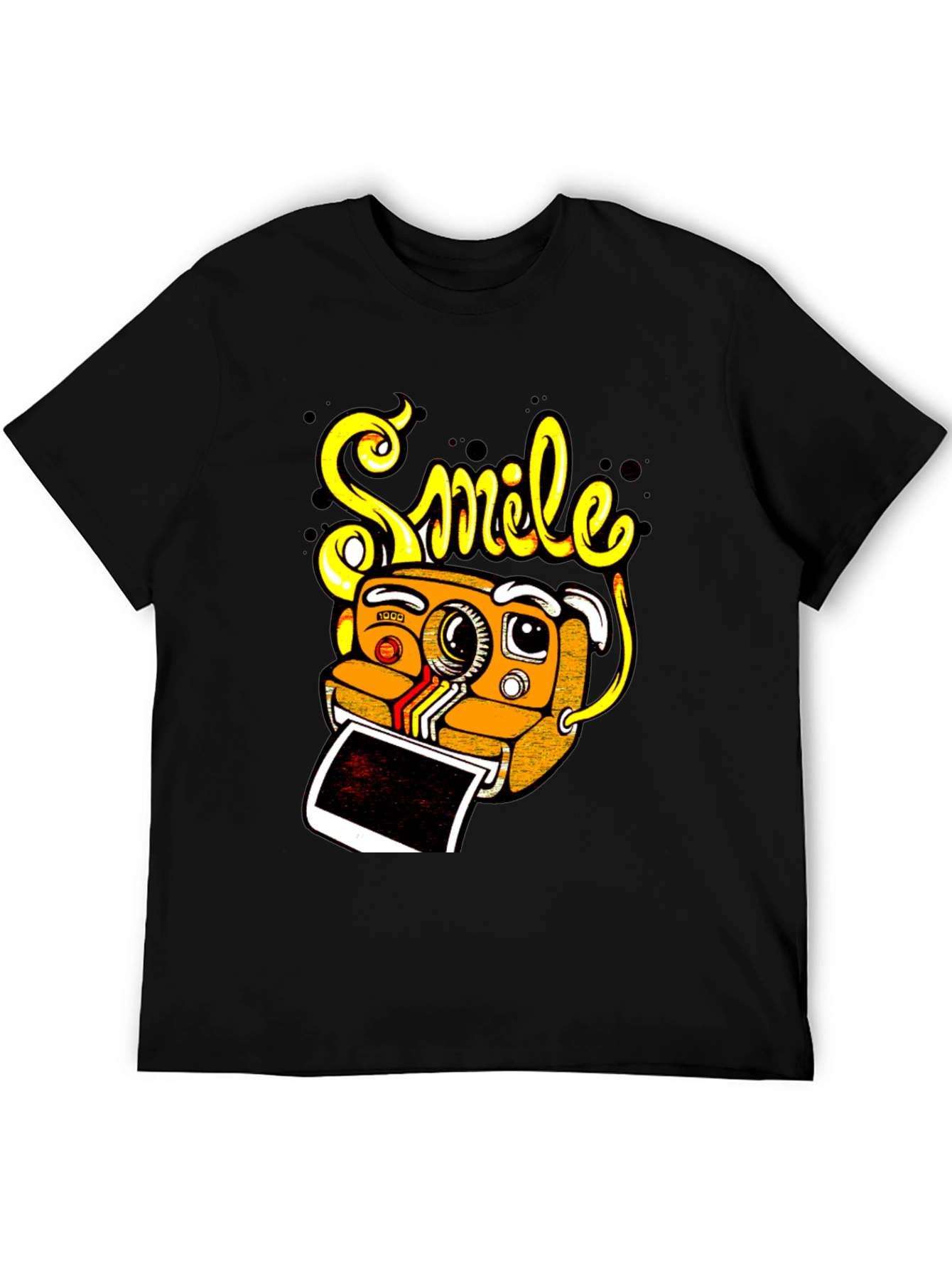 Smile Camera Graphic Tee - Black