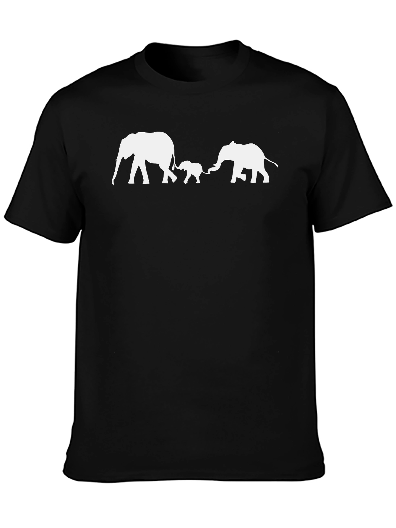 Elephant Family Graphic T-Shirt - Classic Black Tee