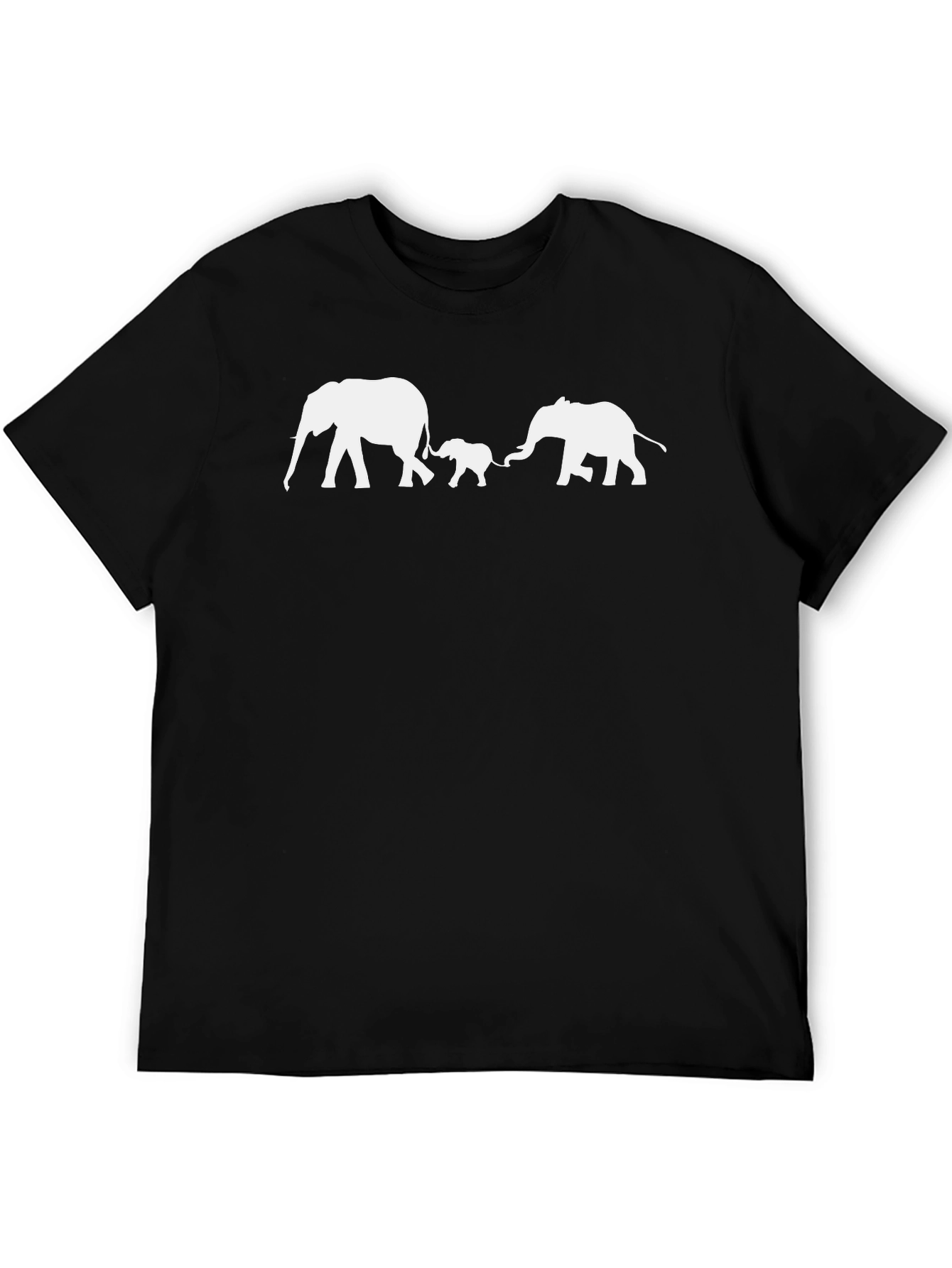 Elephant Family Graphic T-Shirt - Classic Black Tee