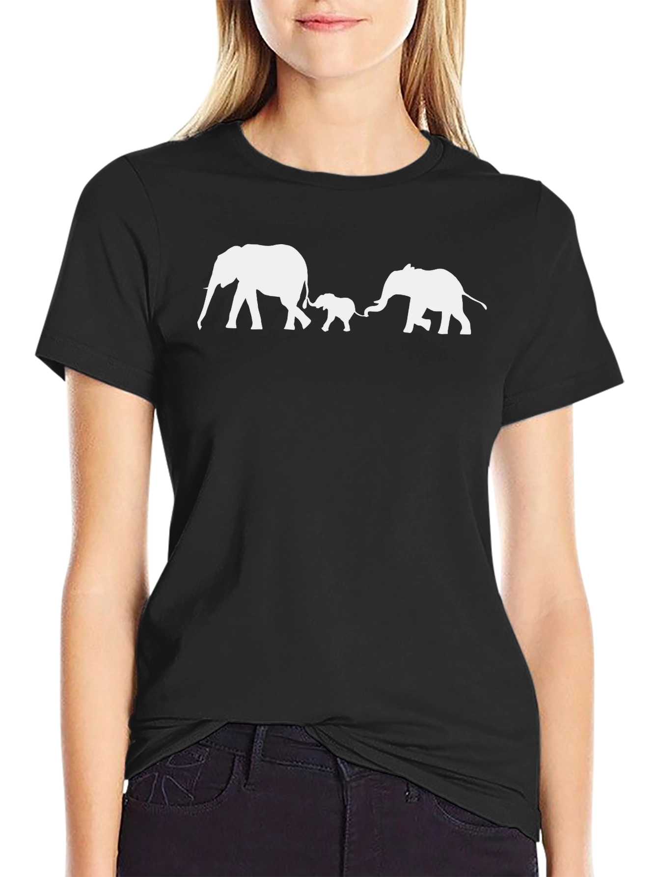 Elephant Family Graphic T-Shirt - Classic Black Tee