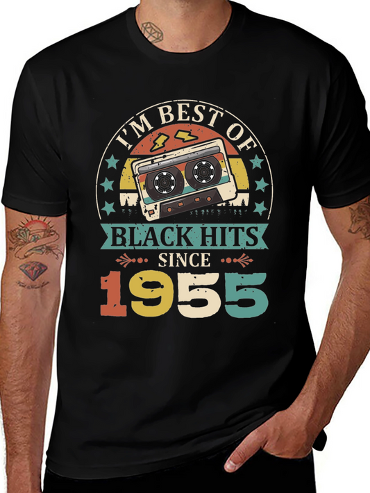 Retro 1955 Black Hits Music Cassette T-Shirt