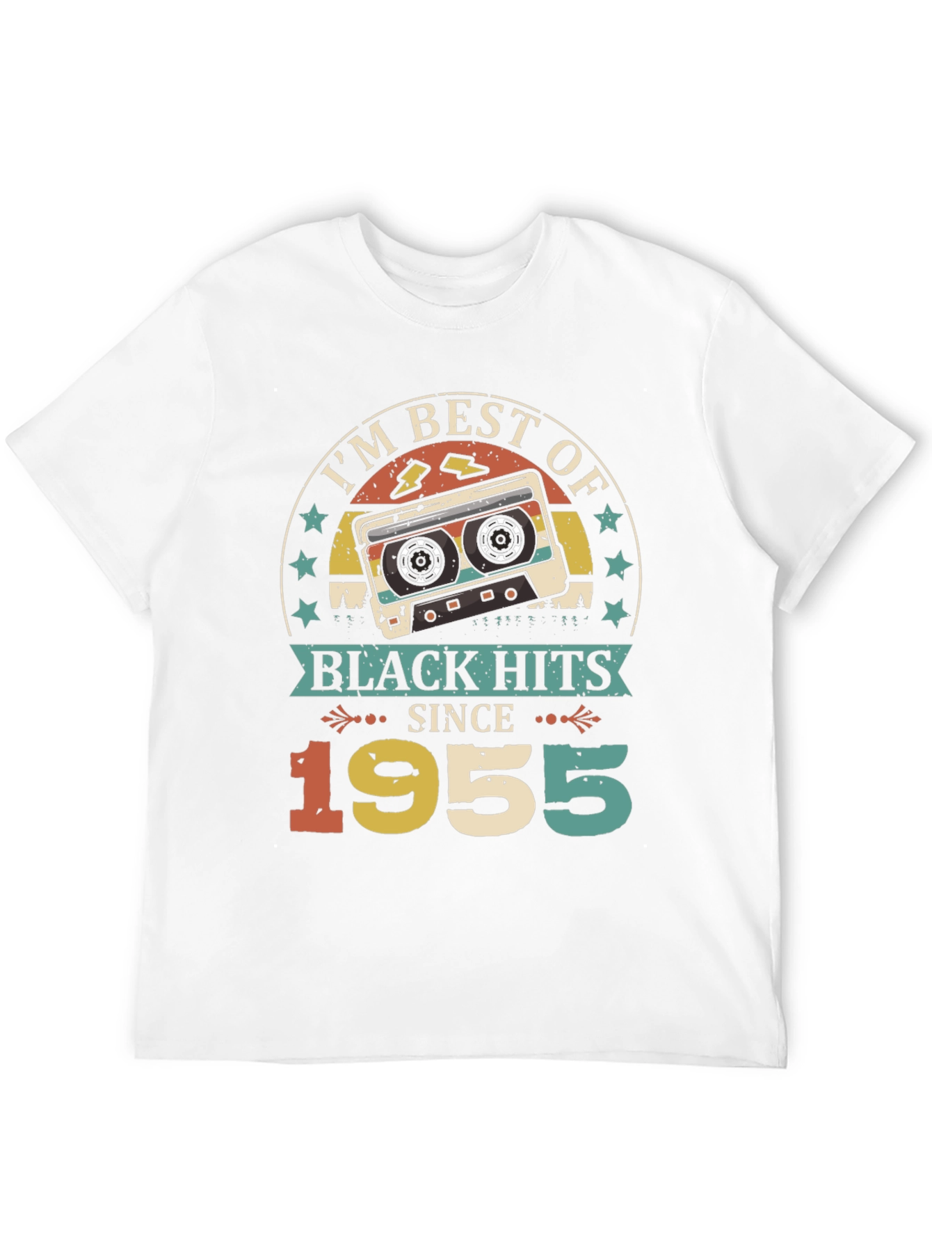 Retro 1955 Black Hits Music Cassette T-Shirt