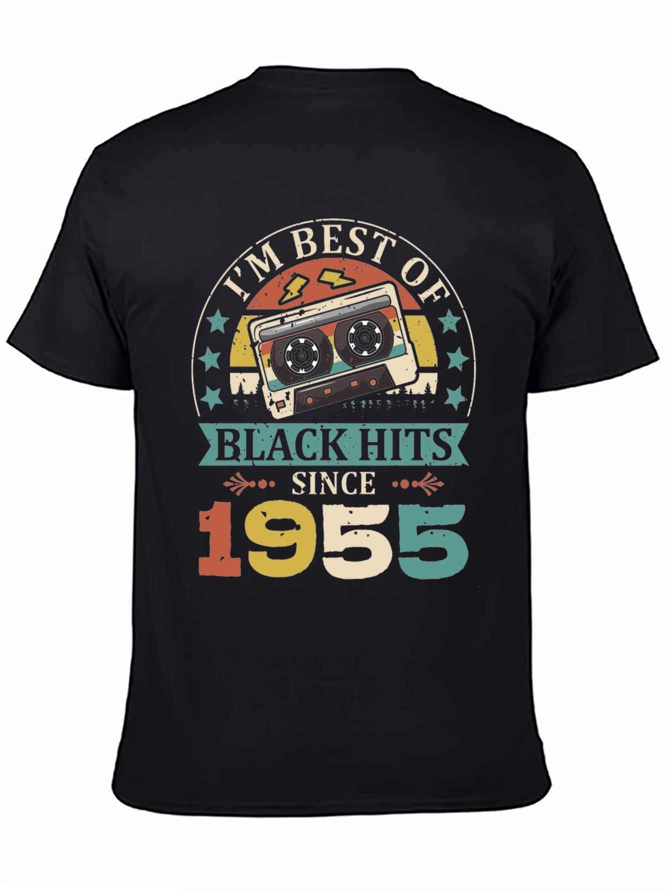 Retro 1955 Black Hits Music Cassette T-Shirt