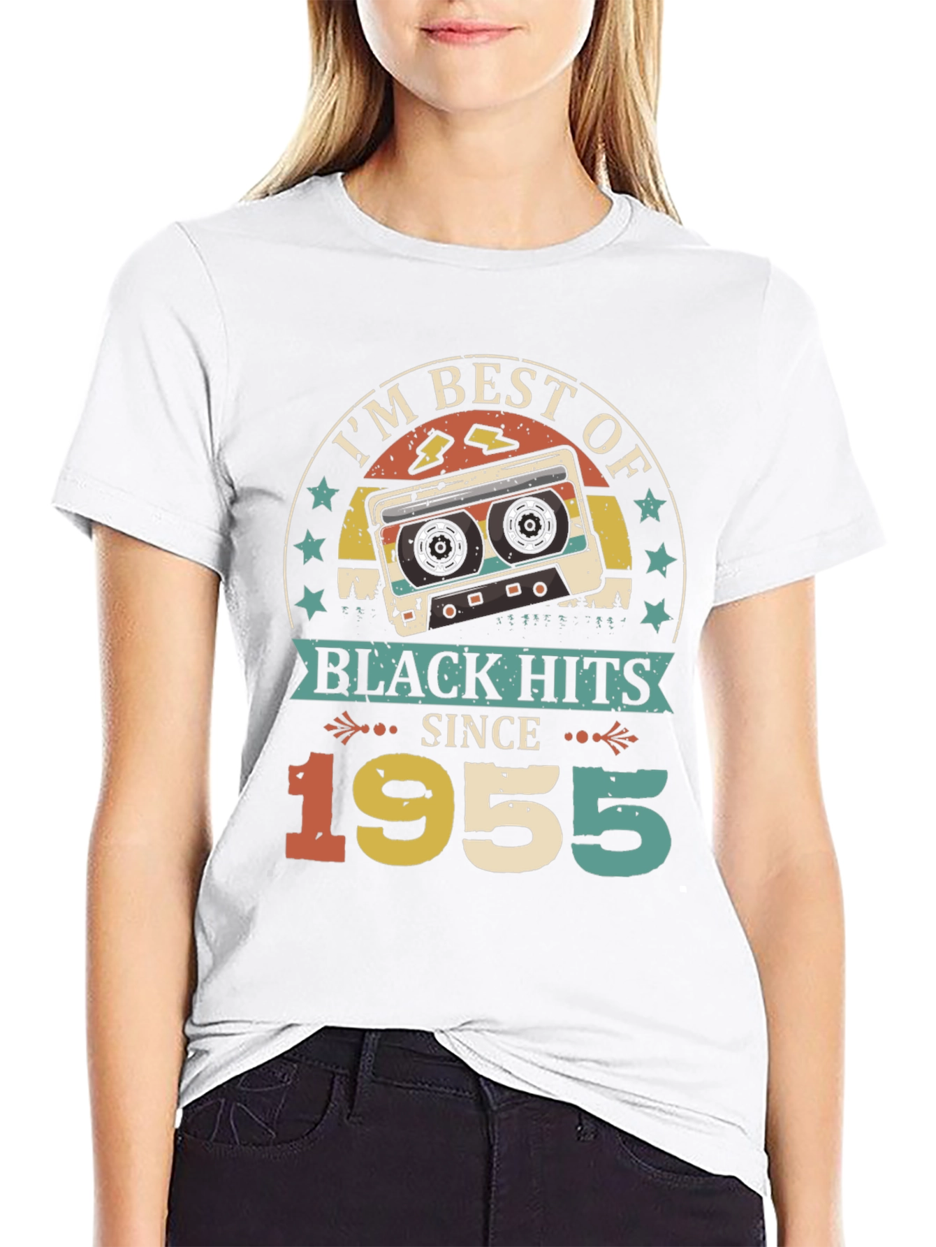 Retro 1955 Black Hits Music Cassette T-Shirt