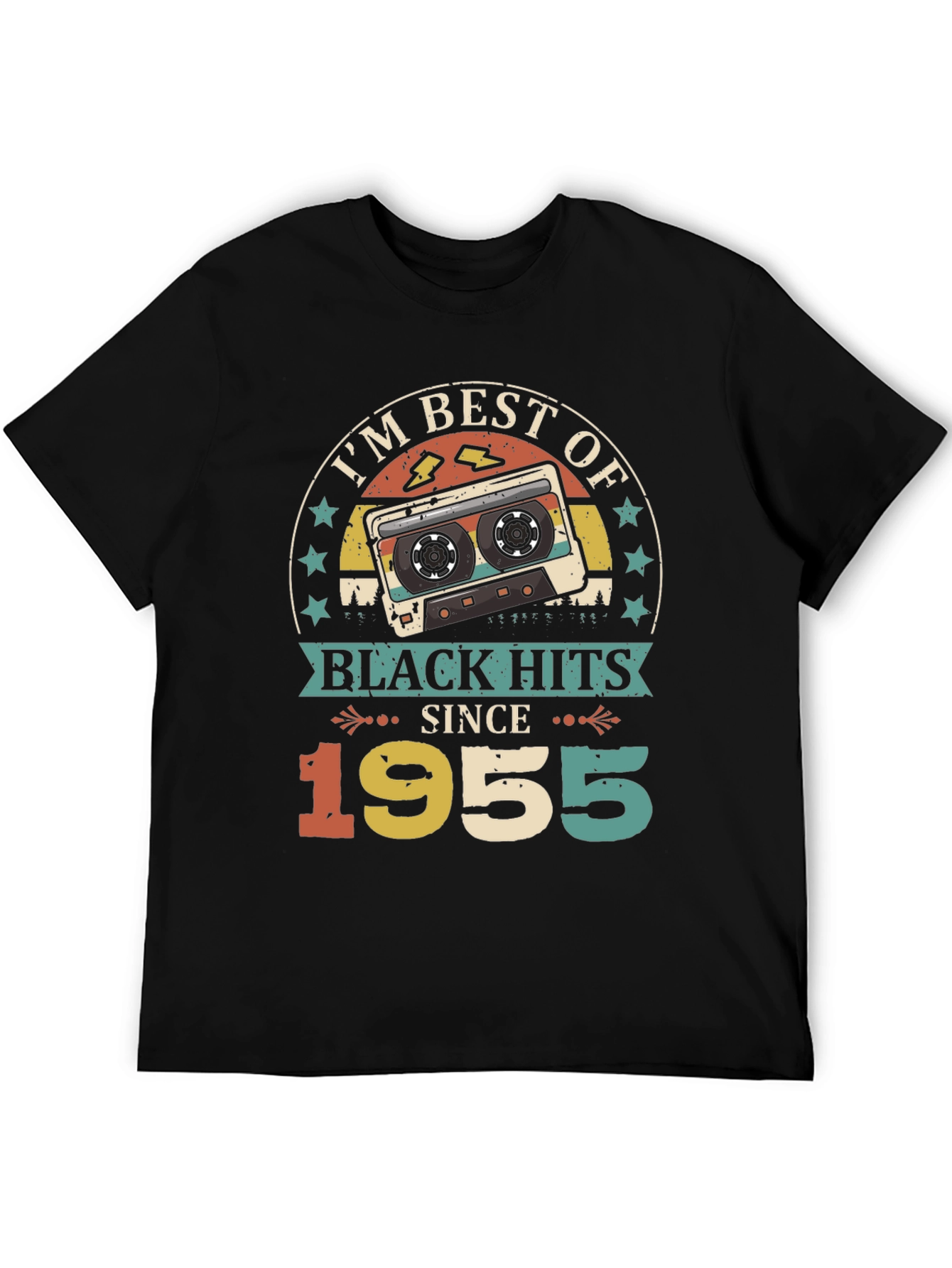 Retro 1955 Black Hits Music Cassette T-Shirt