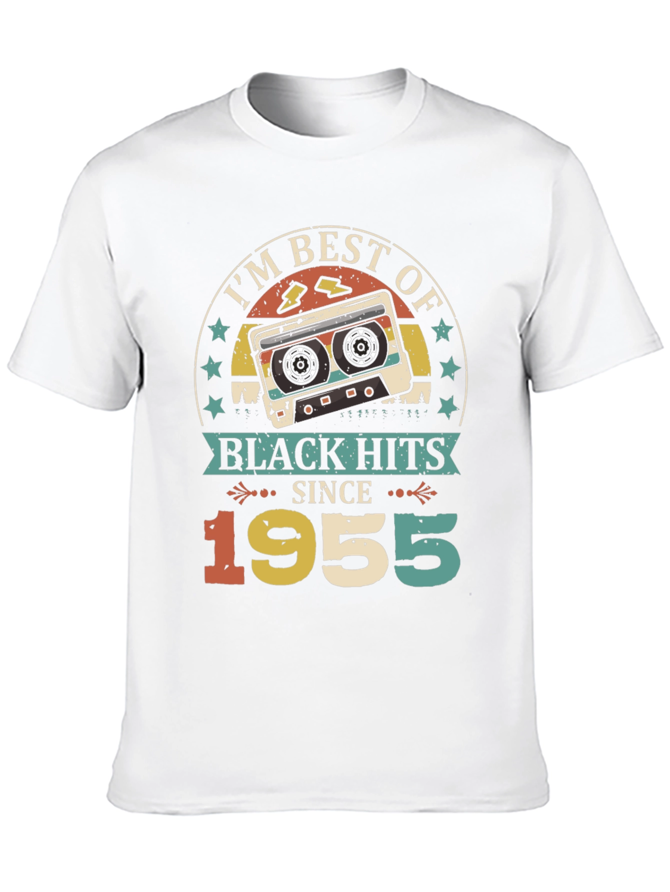 Retro 1955 Black Hits Music Cassette T-Shirt