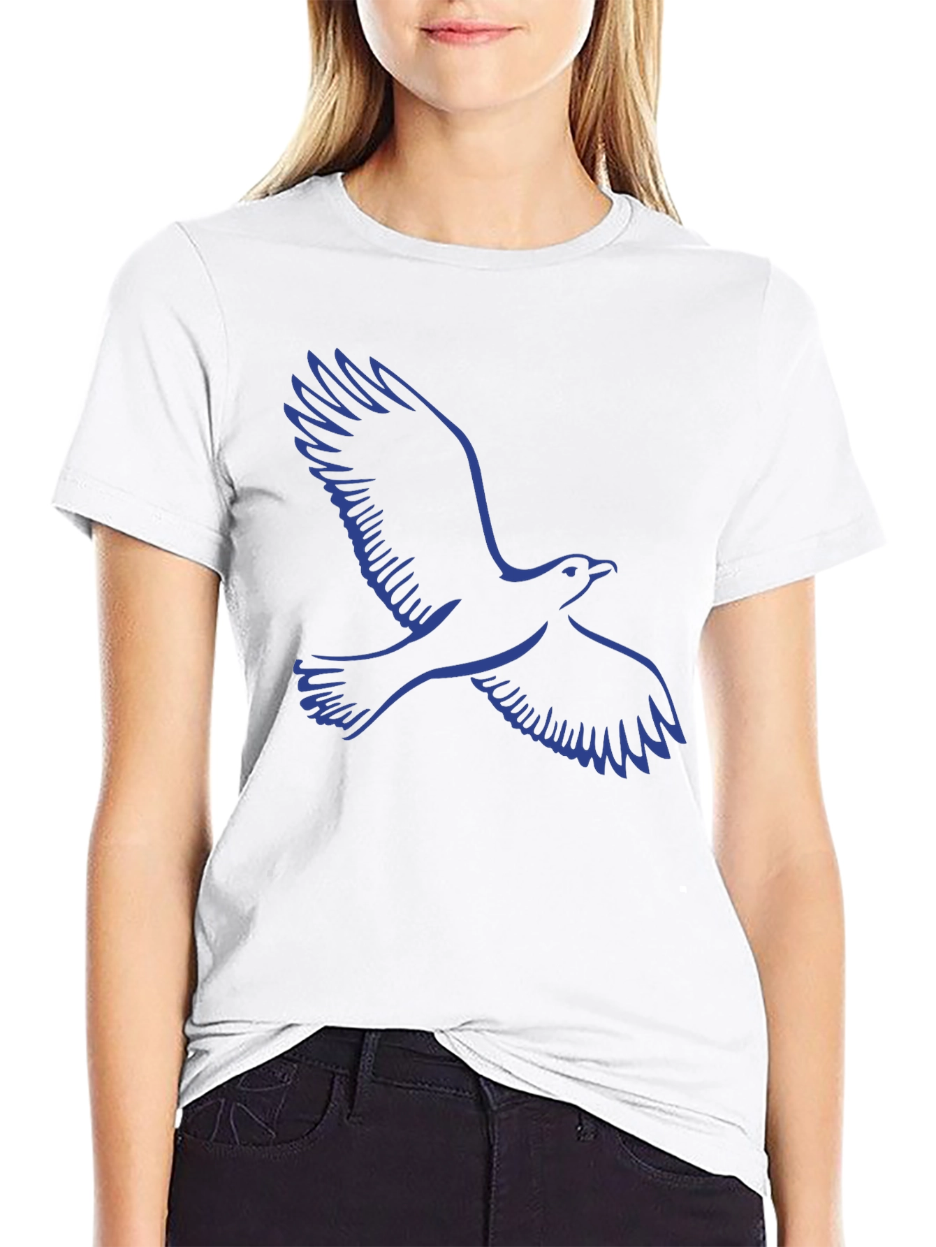 Black T-Shirt with Blue Eagle Graphic