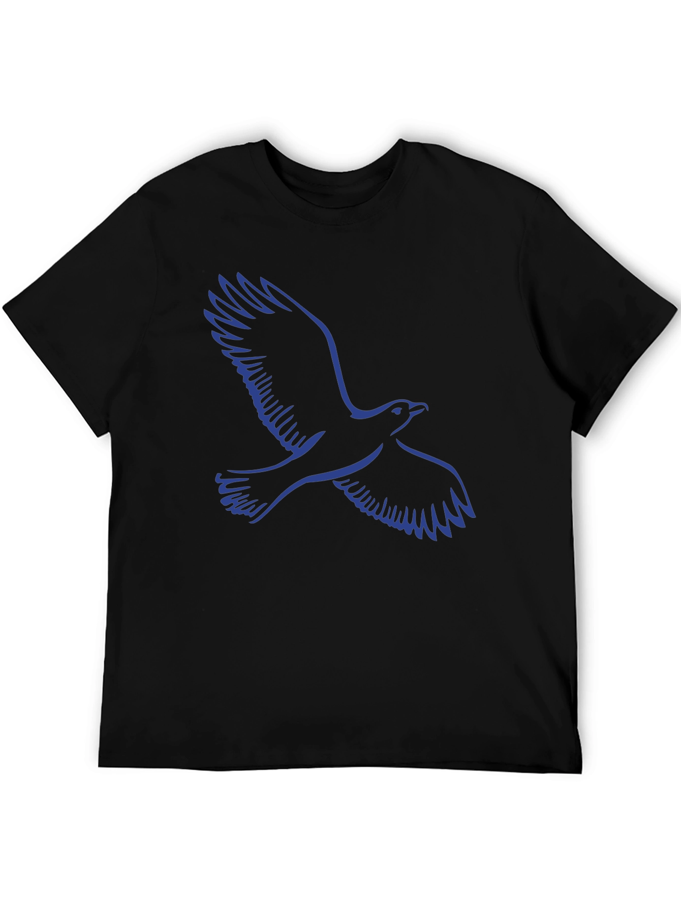 Black T-Shirt with Blue Eagle Graphic
