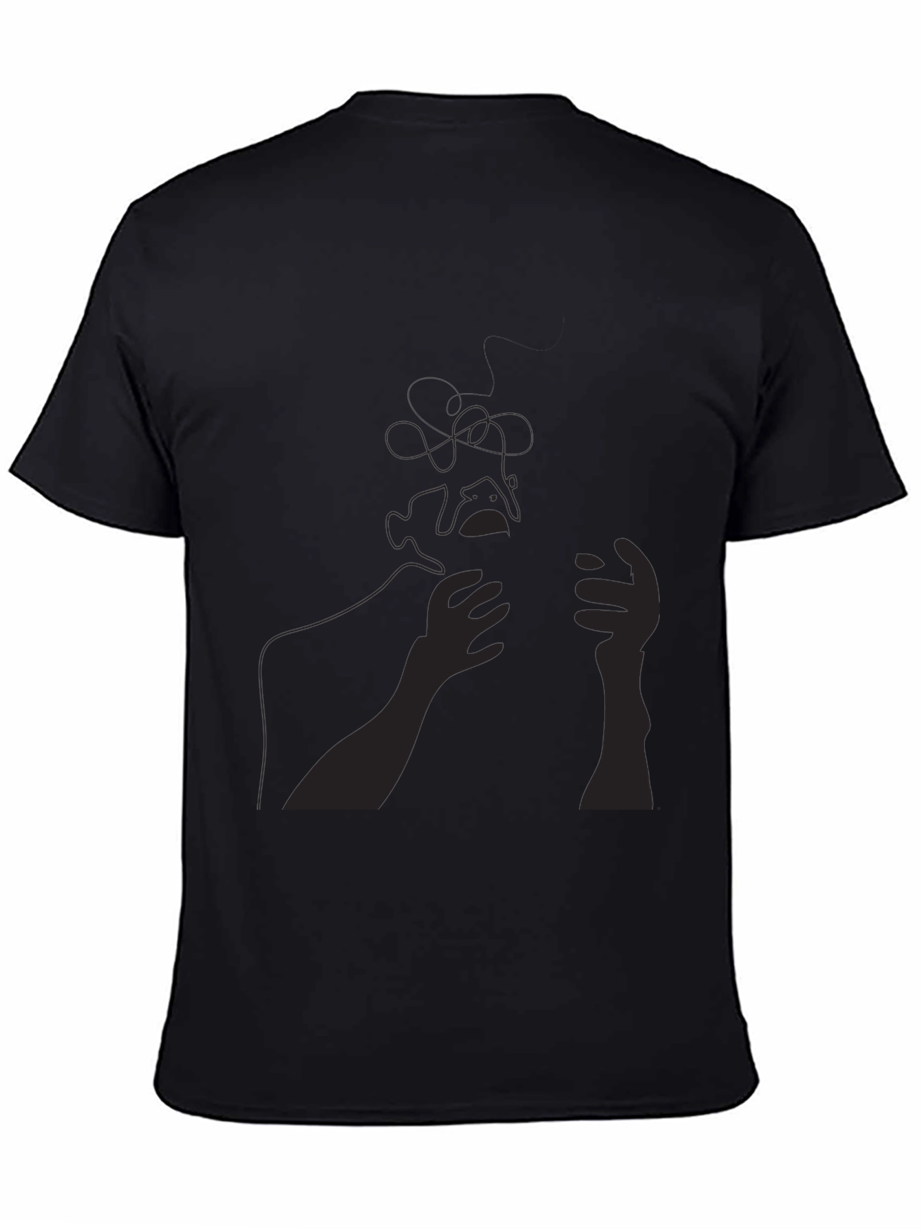 Abstract Line Art Tee - Black