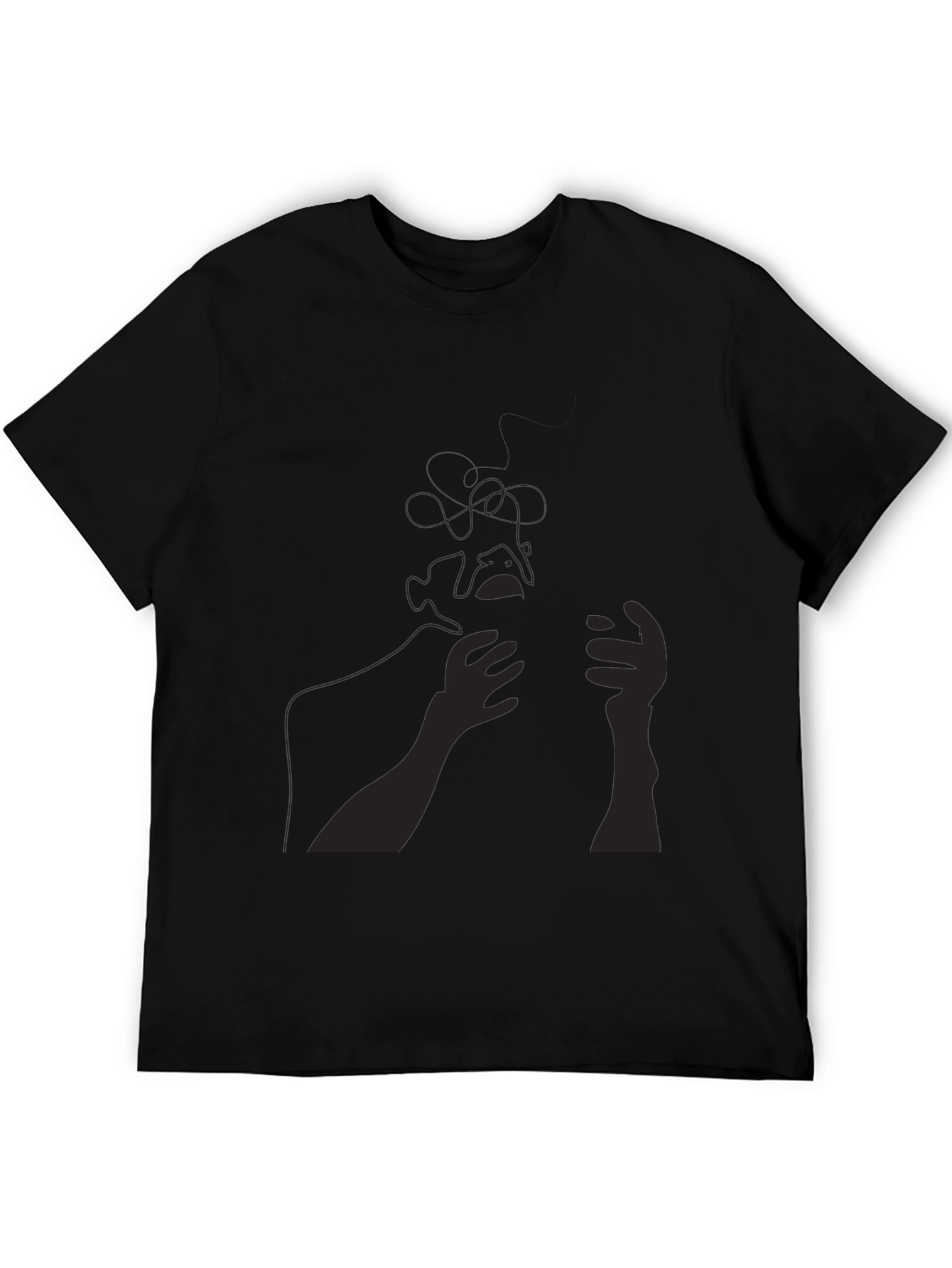 Abstract Line Art Tee - Black