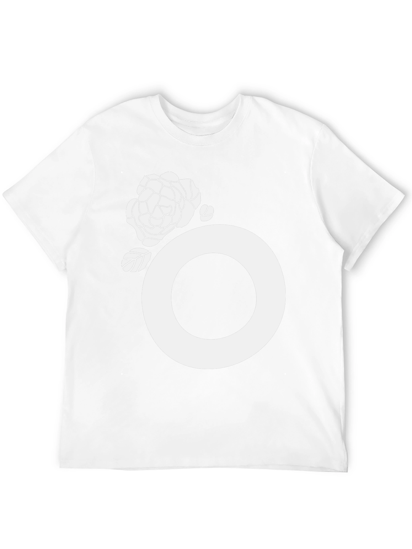 Black Tee with White Floral O Design