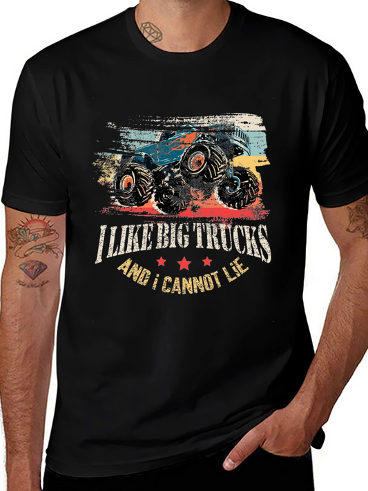 I Like Big Trucks T-Shirt - Mens Black Graphic Tee