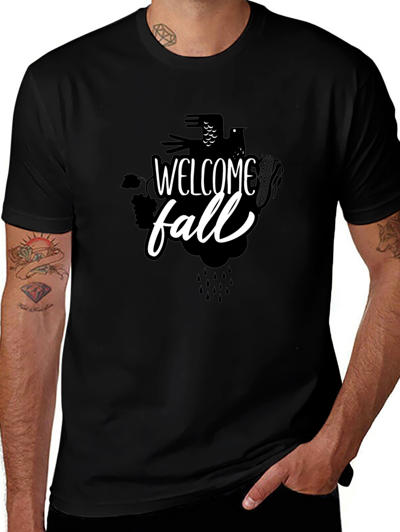 Welcome Fall Black Graphic Tee
