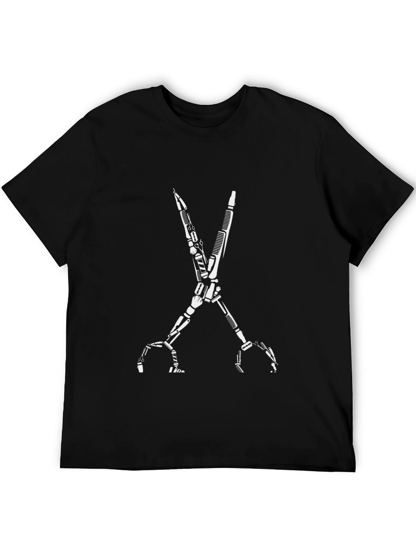 Sci-Fi Droid Skeleton Black T-Shirt