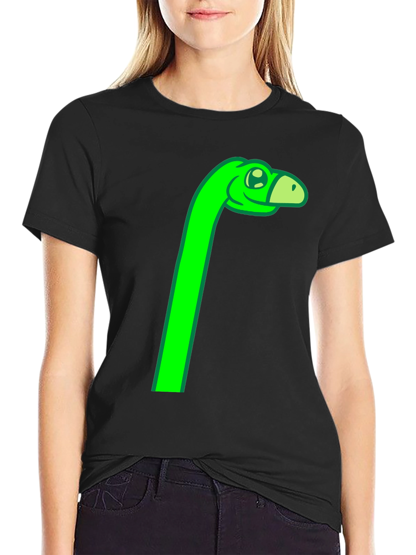 Green Dino Cartoon Graphic Tee