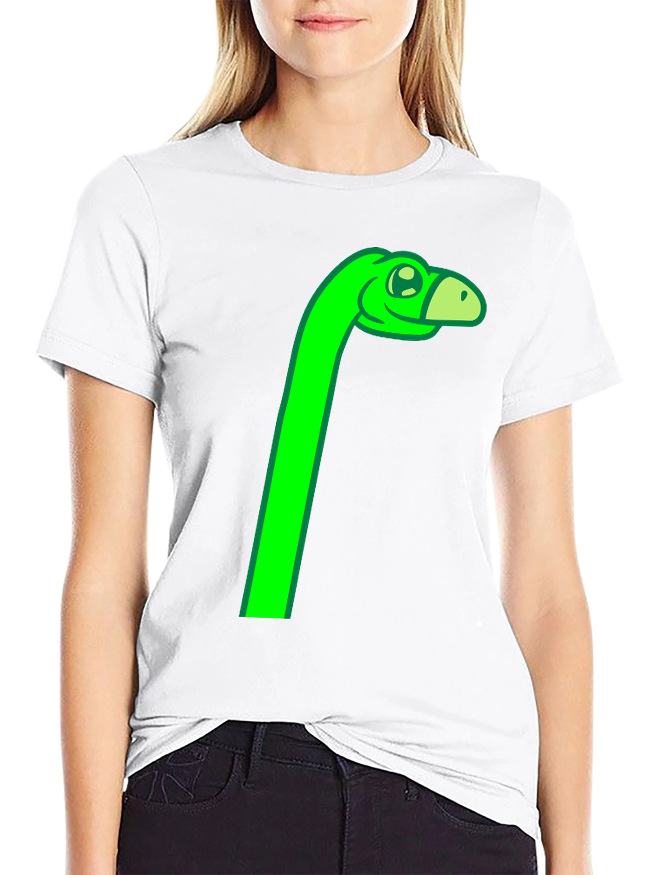 Green Dino Cartoon Graphic Tee
