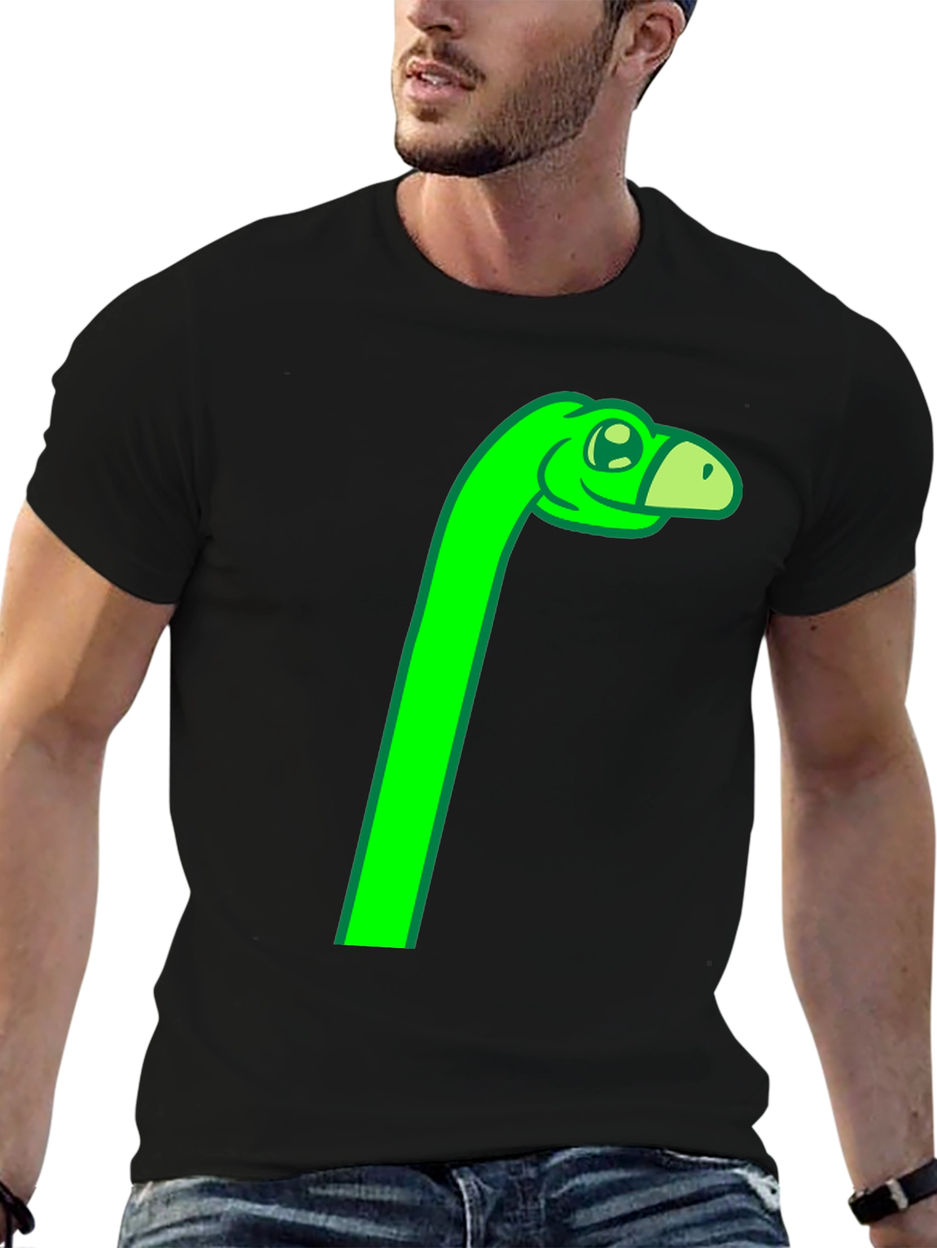 Green Dino Cartoon Graphic Tee