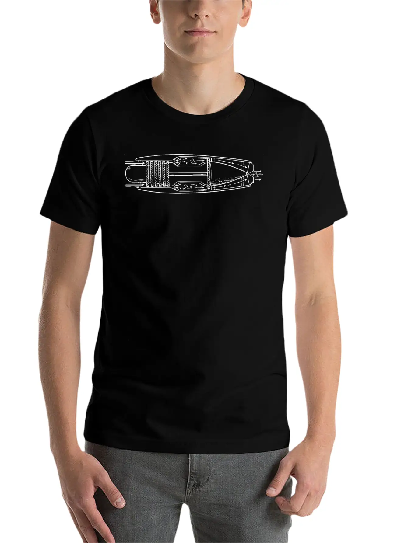 Jet Engine Unisex Casual T-Shirt – Clean Design For Daily Comfort