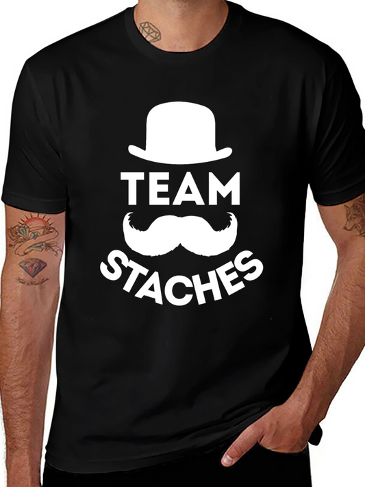 Team Staches Graphic Tee - Mens Black T-Shirt